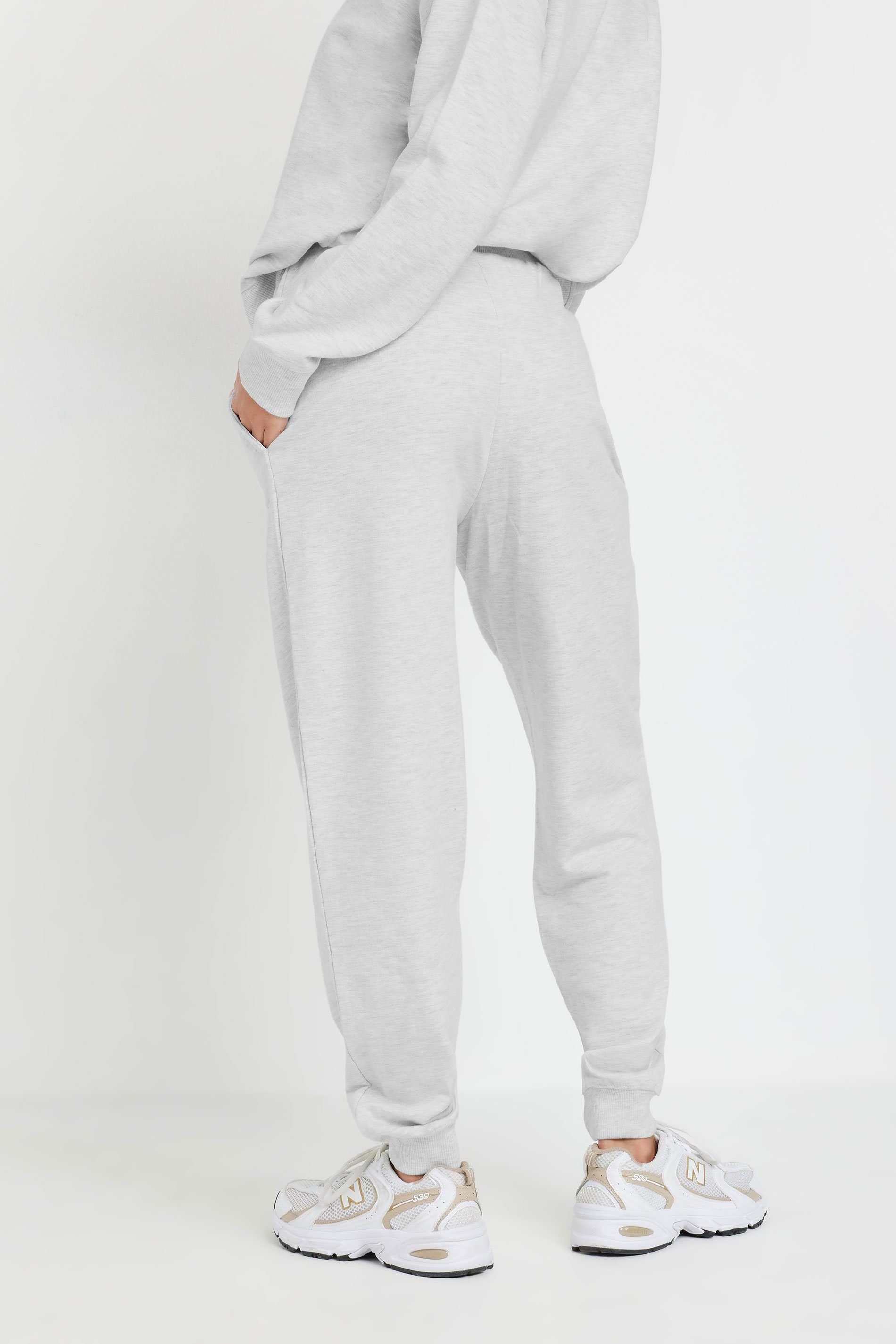 Petite Grey Elasticated Waist Cuffed Joggers | PixieGirl 3
