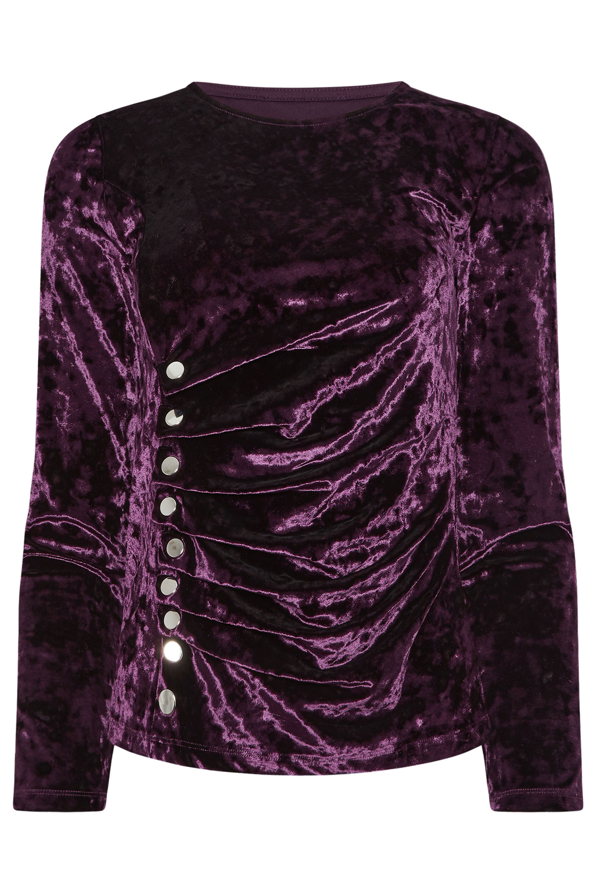 STAR Purple Velvet Button Detail Top | StarByJM 6