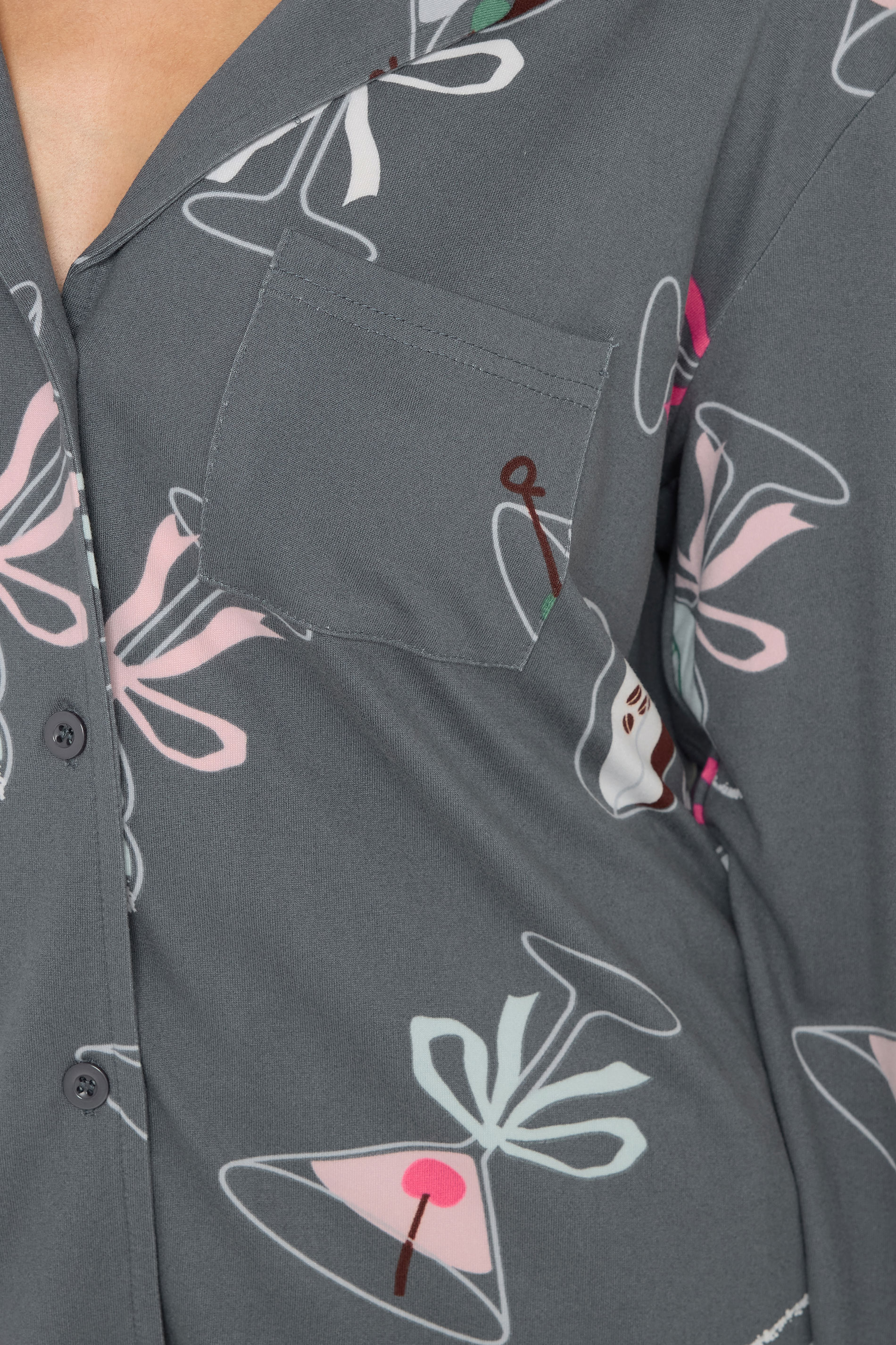 PixieGirl Petite Women's Grey Soft Touch Cocktail Pyjama Set | PixieGirl 5