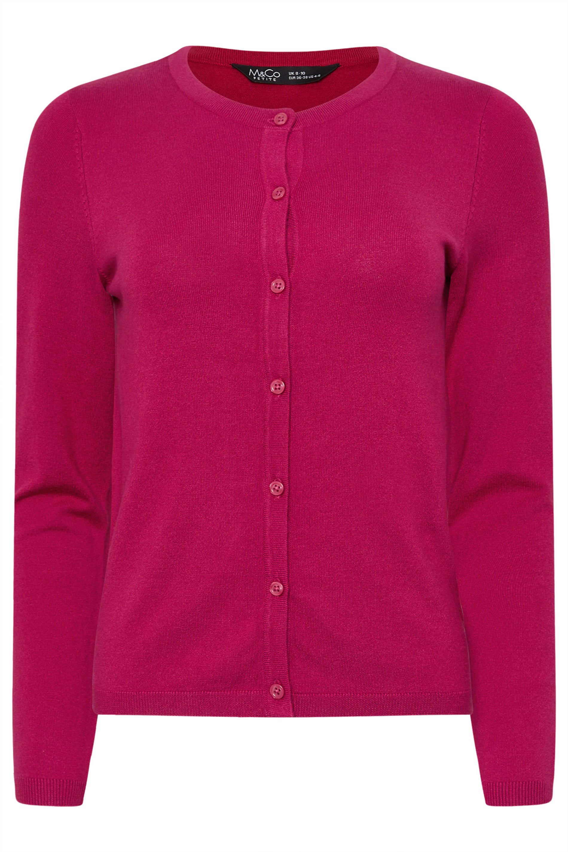 M&Co Petite Hot Pink Button Down Cardigan | M&Co 5
