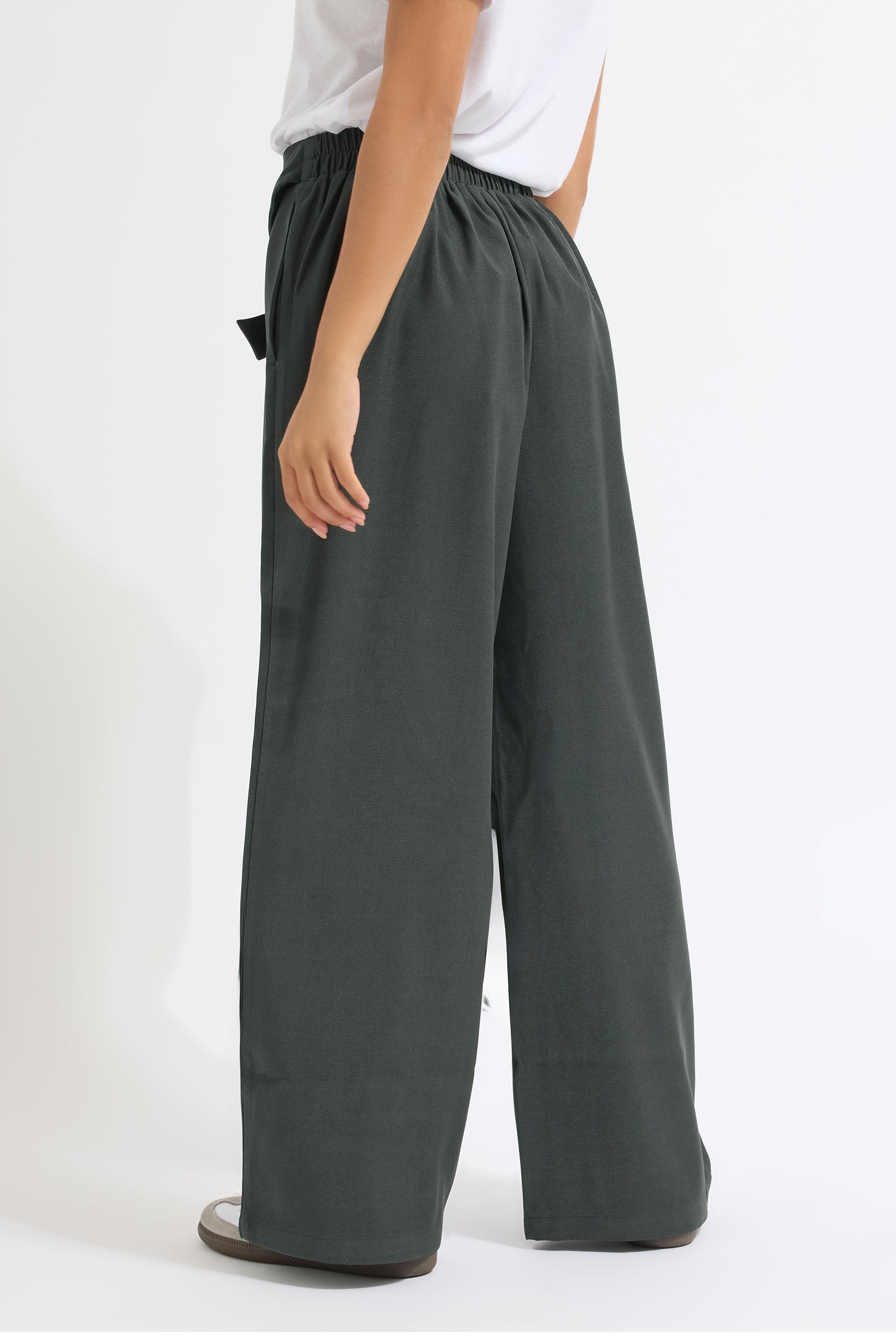 PixieGirl Petite Women's Grey Belted Formal Trousers | PixieGirl 3