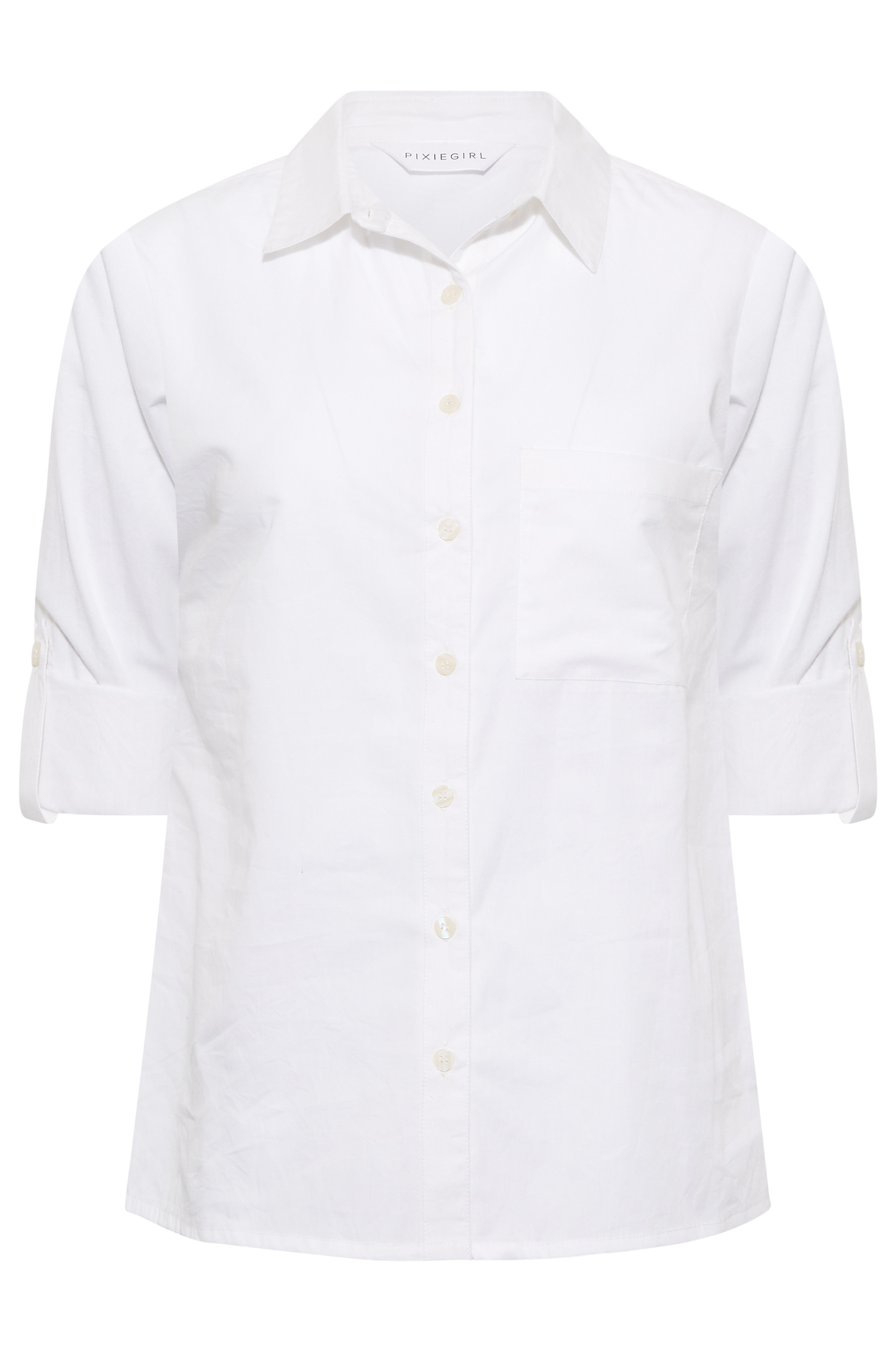 Petite White Oversized Cotton Shirt | PixieGirl 6