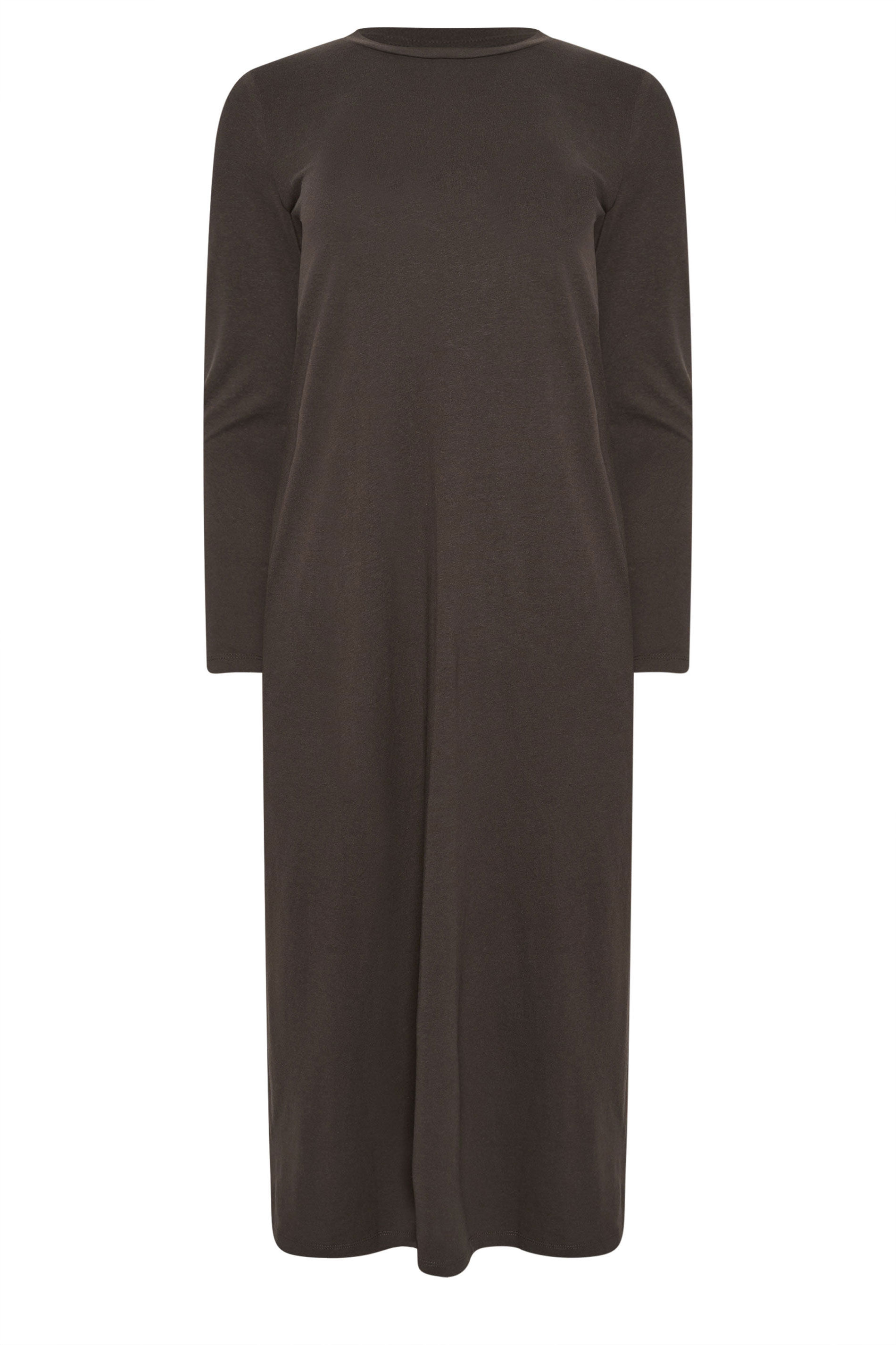 PixieGirl Petite Women's Chocolate Brown T-Shirt Maxi Dress | PixieGirl 5