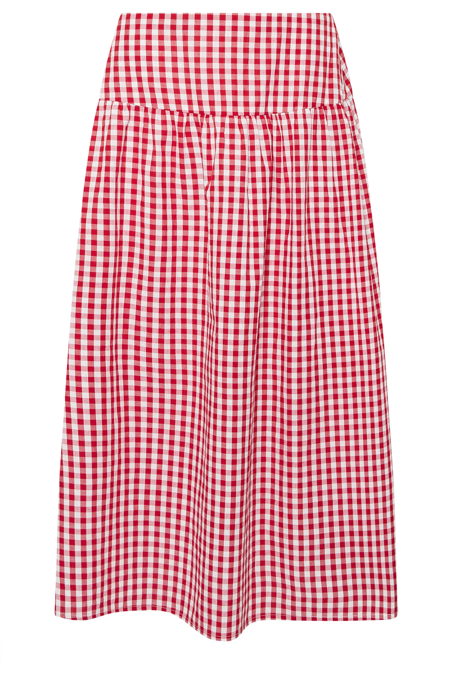 PixieGirl Petite Women's Red Gingham Print Maxi Skirt | PixieGirl 5