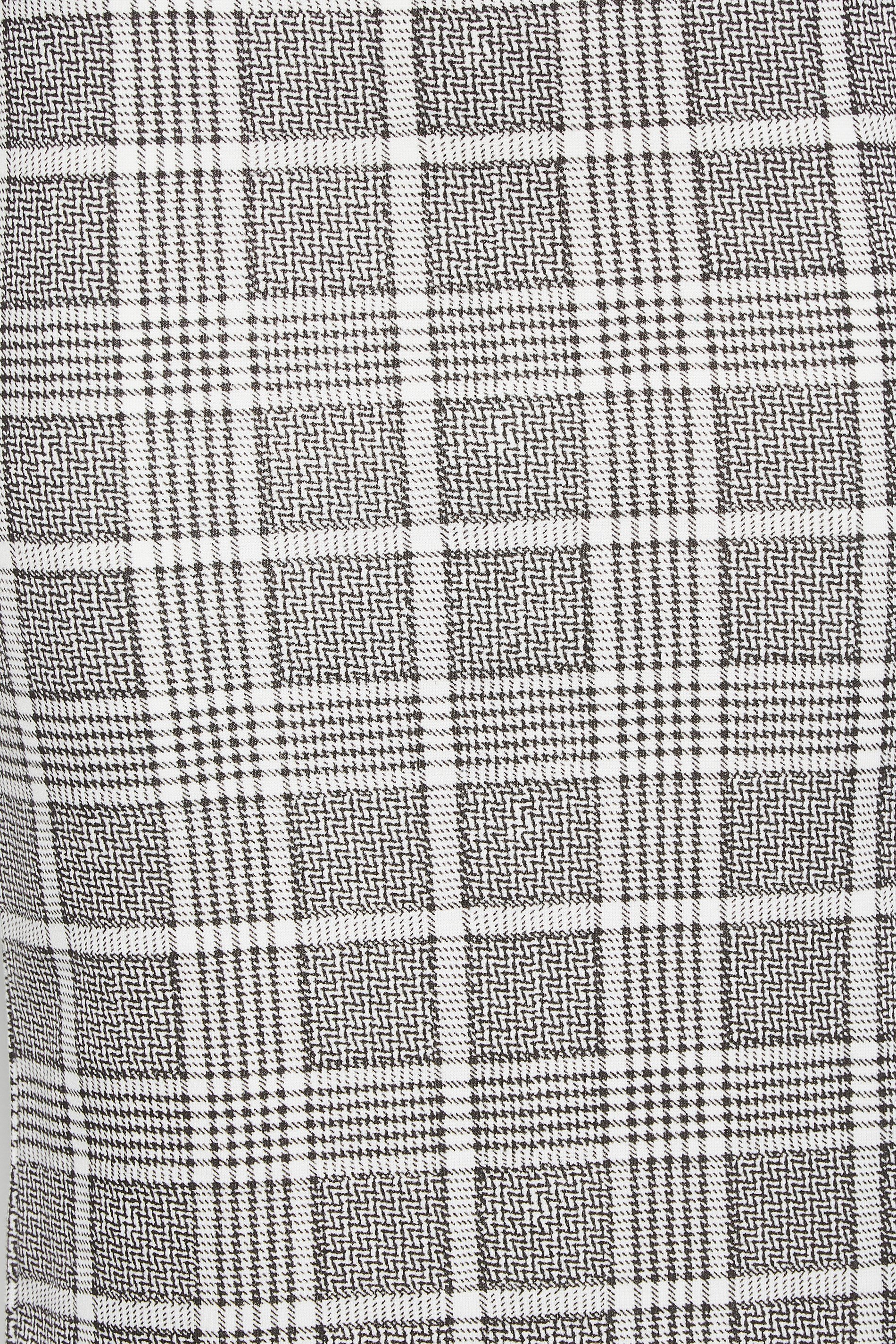 Petite Black & Grey Check Stretch Midi Skirt | PixieGirl 7