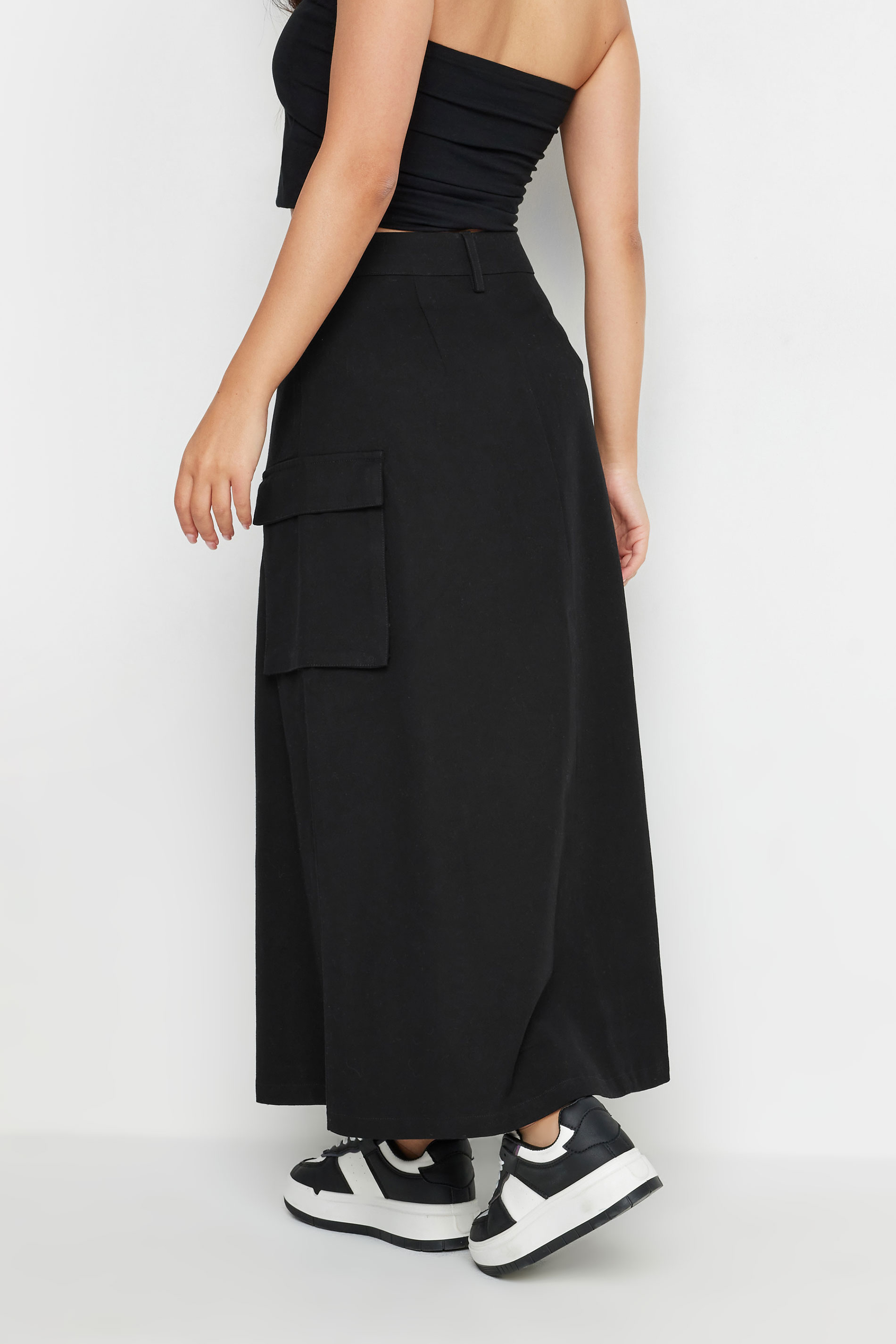 PixieGirl Petite Women's Black Cargo Maxi Skirt | PixieGirl 3