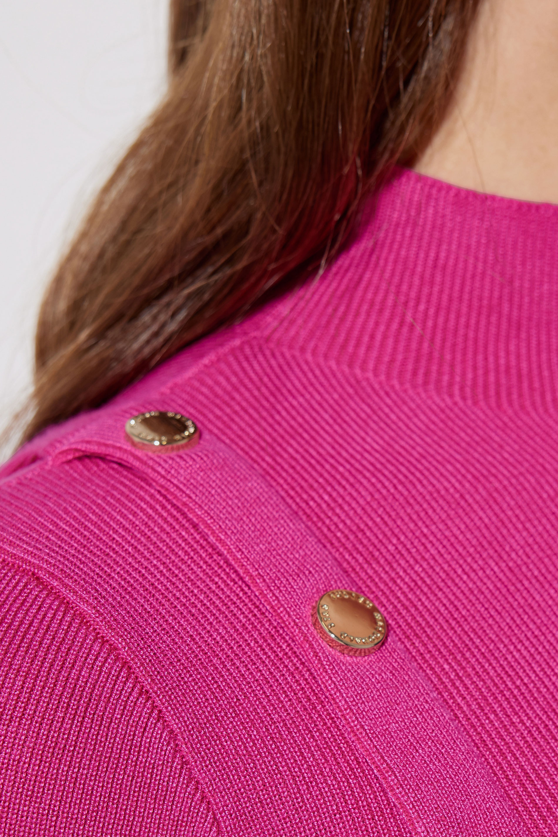 STAR Hot Pink Button Detail Knitted Jumper | StarByJM 7