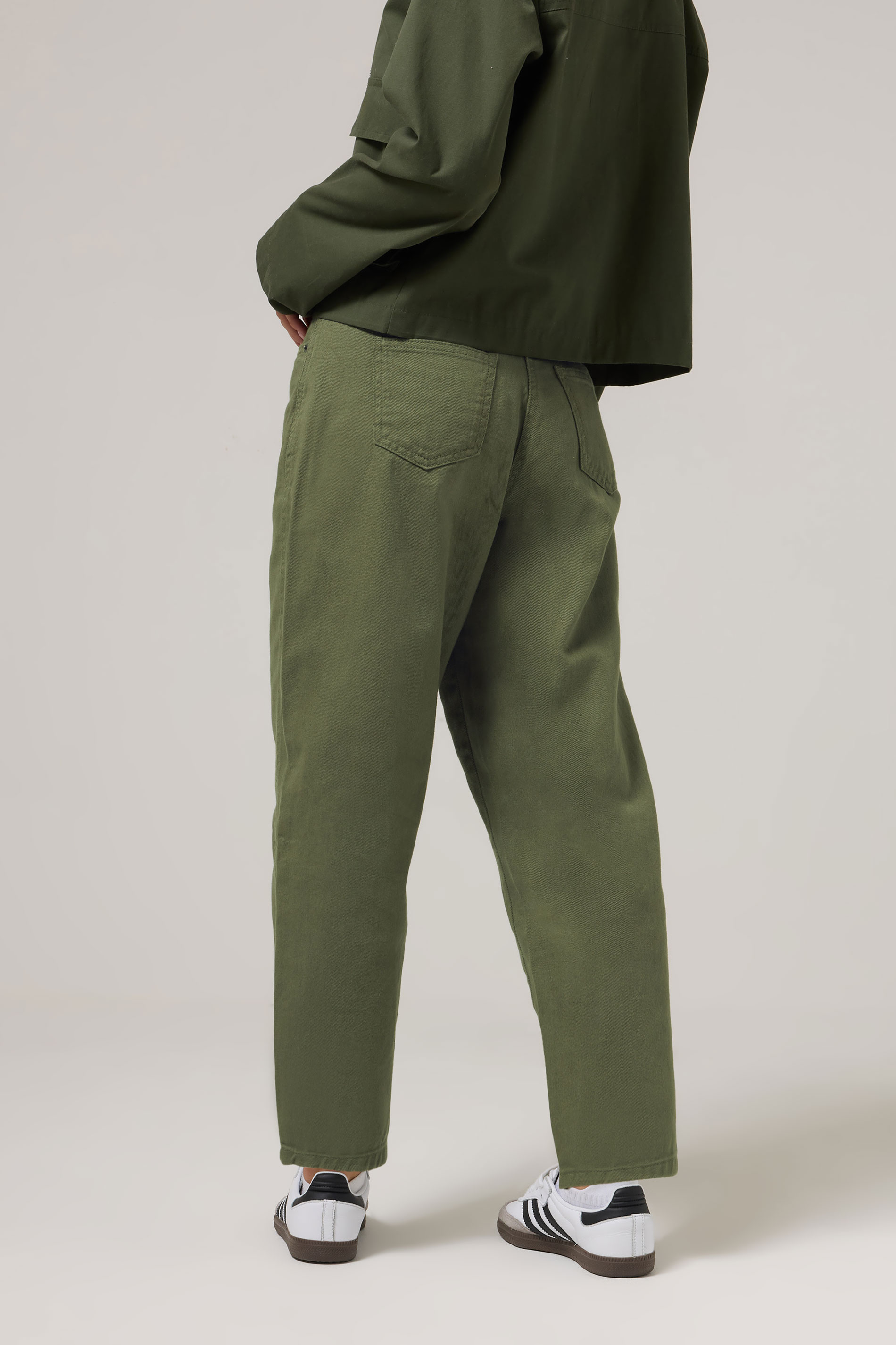 PixieGirl Petite Women's Green Non-Stretch Barrel Jeans | PixieGirl 4