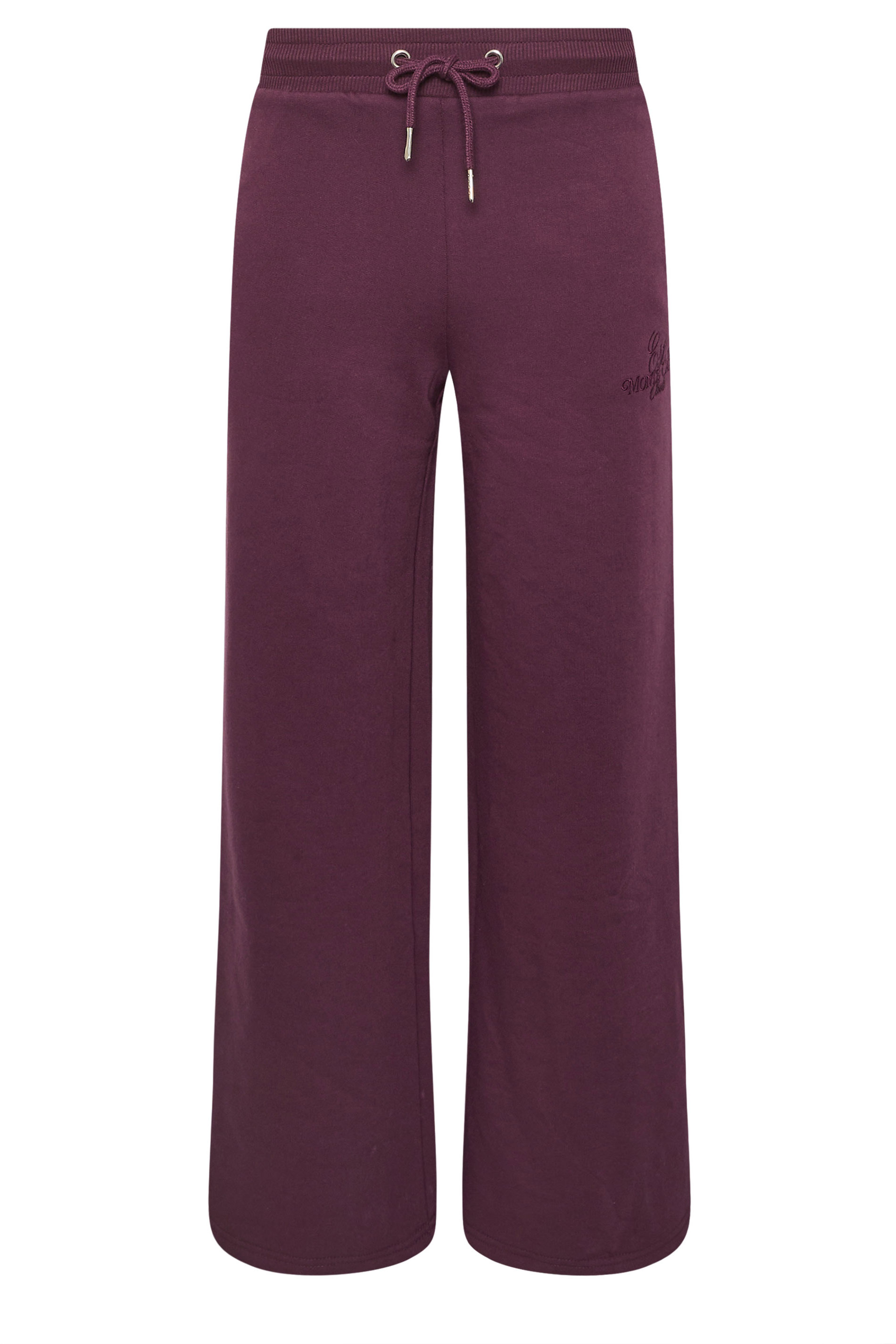 PixieGirl Petite Women's Burgundy Red 'Monte Carlo' Slogan Wide Leg Joggers | PixieGirl 5