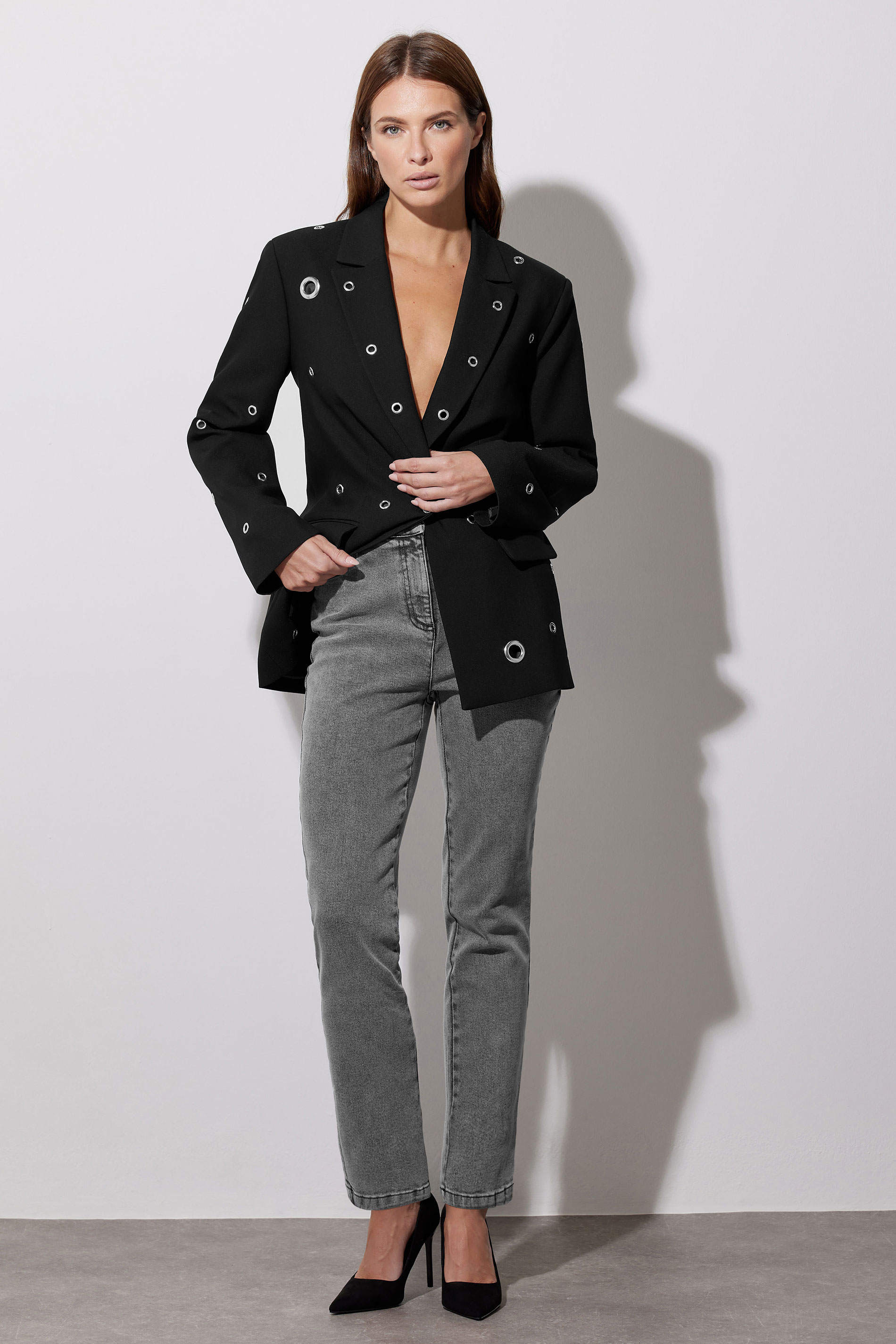 STAR Black Eyelet Detail Blazer | StarByJM 4