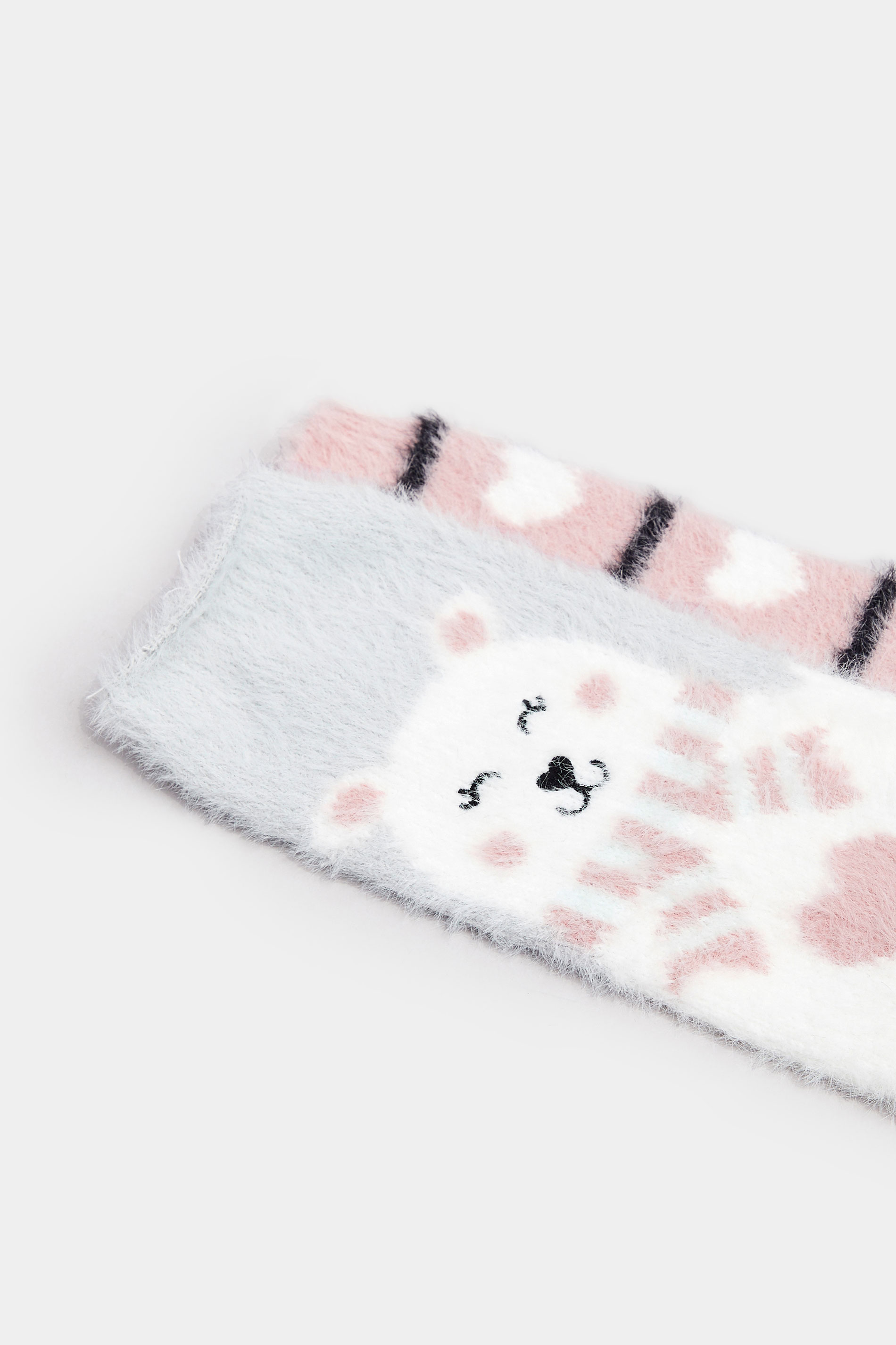 2 PACK Pink Polar Bear Ankle Socks | Yours Clothing 5