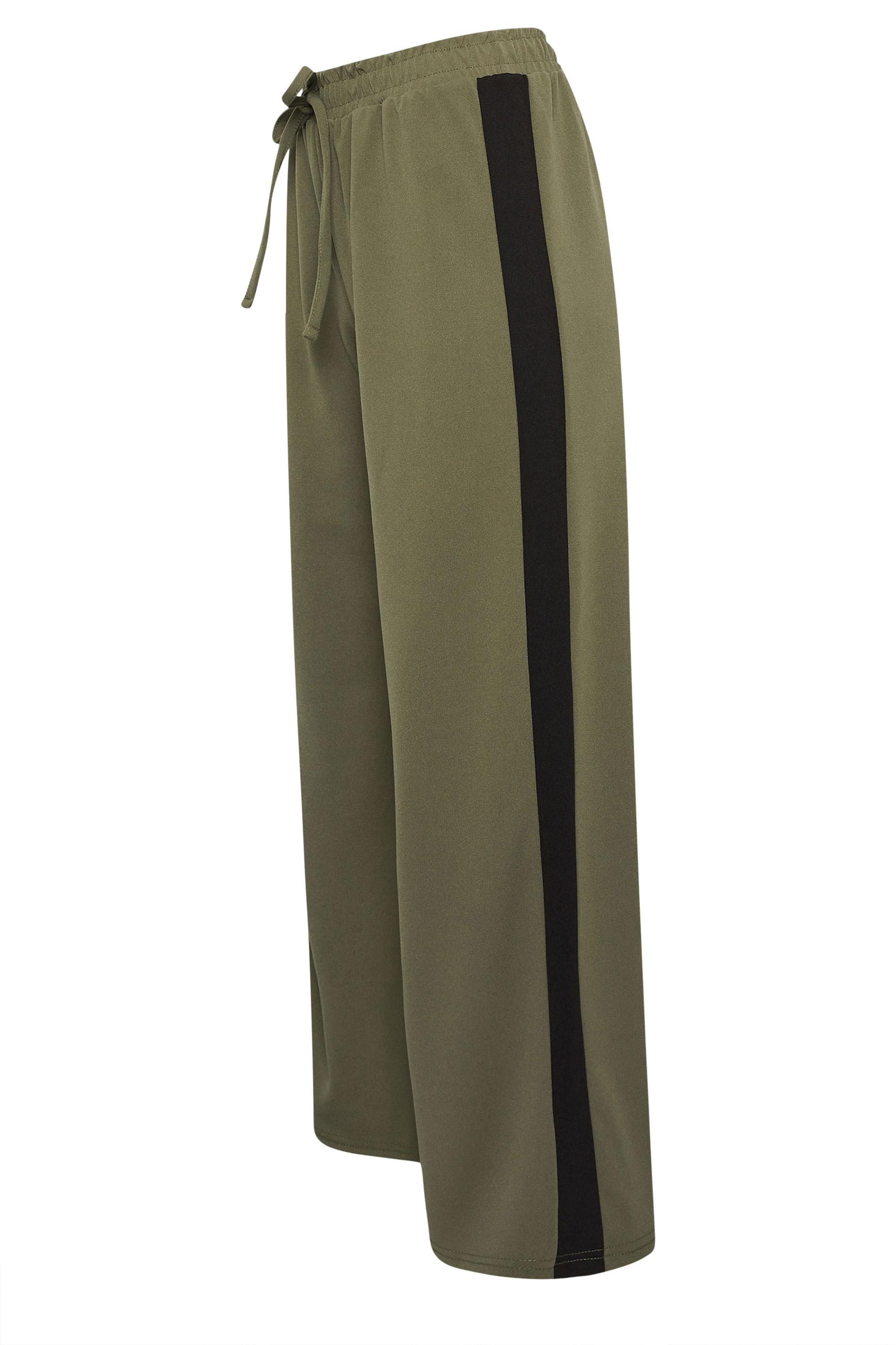 PixieGirl Petite Womens Olive Green Side Stripe Trousers | PixieGirl 6