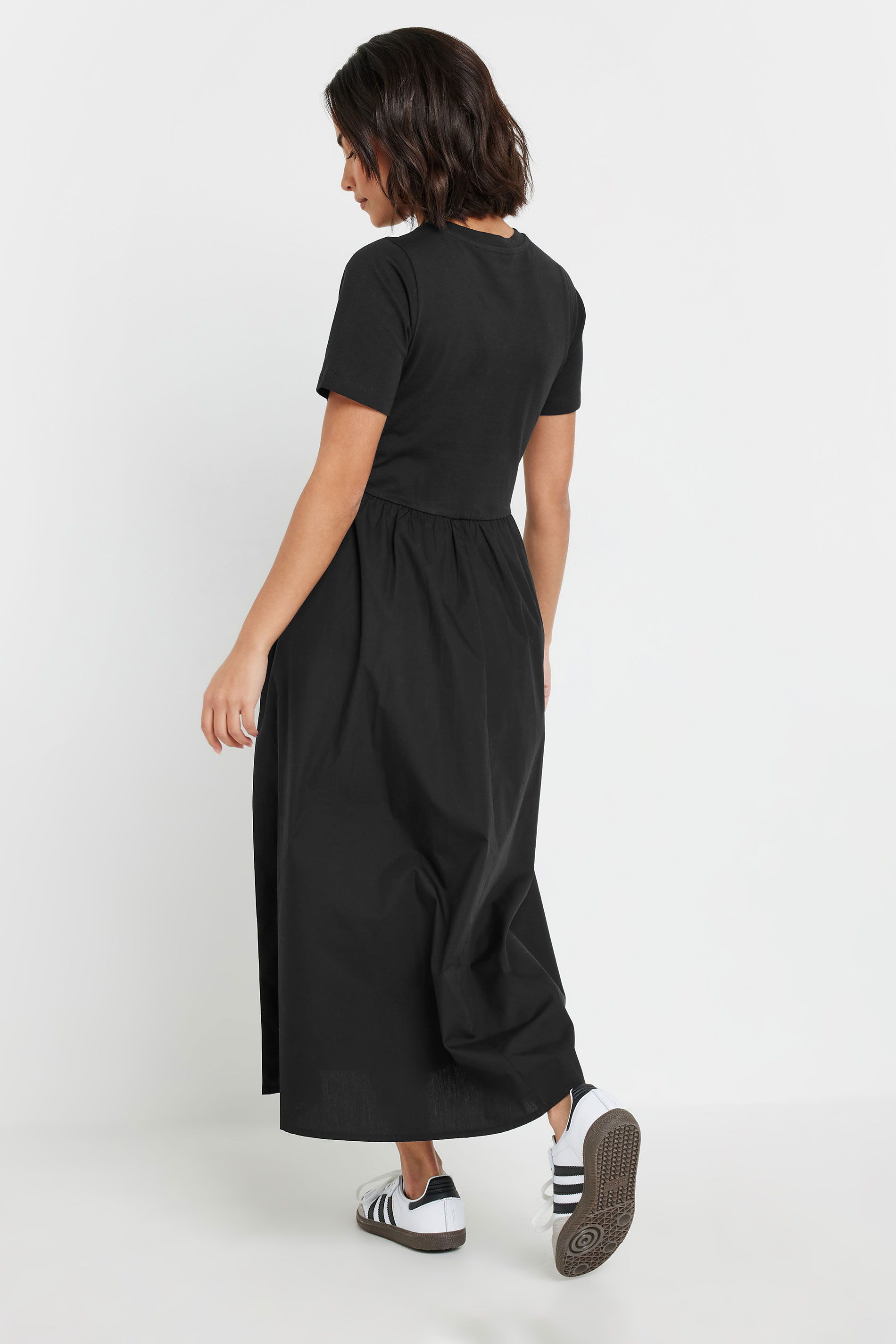 PixieGirl Petite Women's Black Woven Full Skirt Midaxi Dress | PixieGirl 3