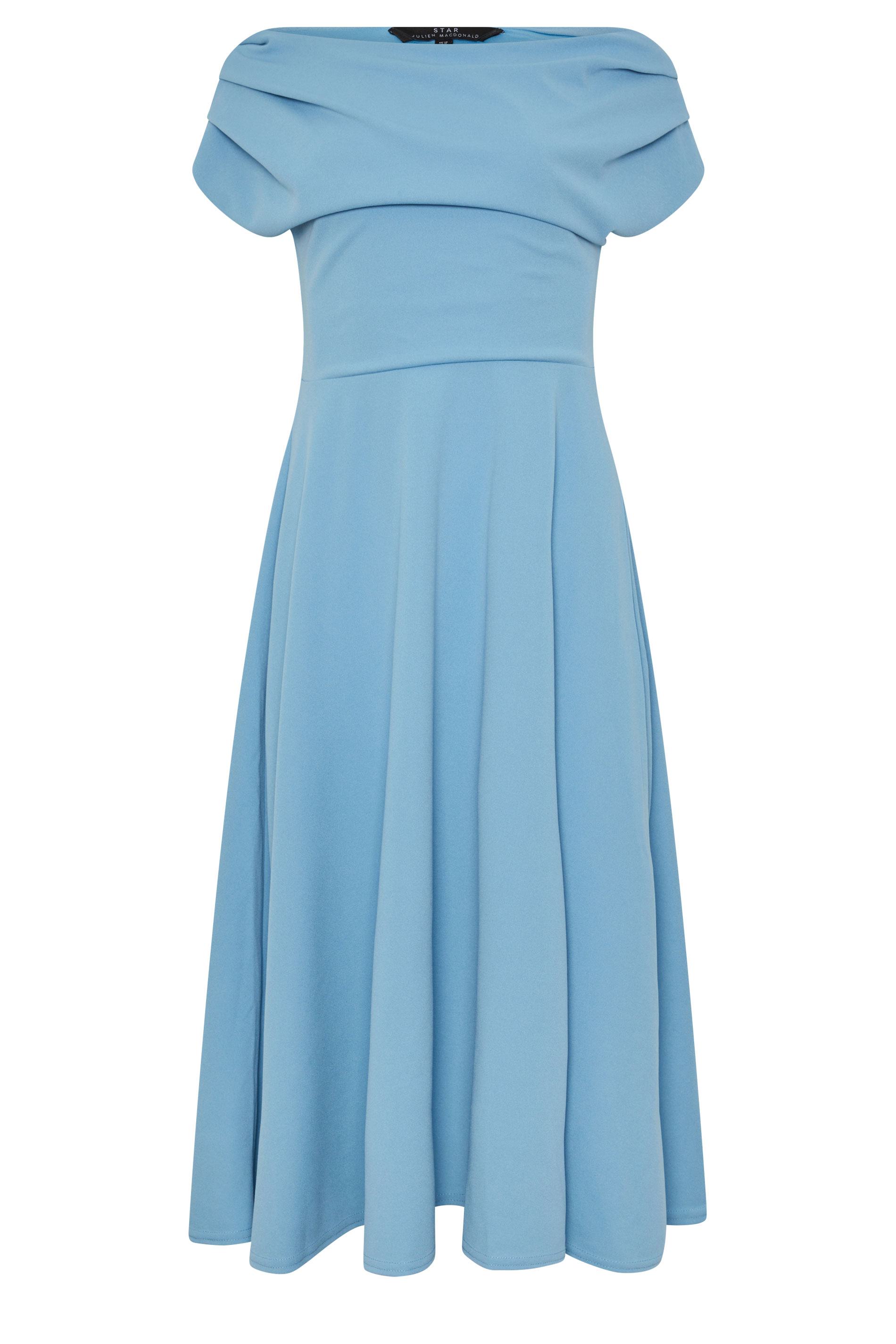 STAR Blue Off Shoulder Fit and Flare Dress | StarByJM 5