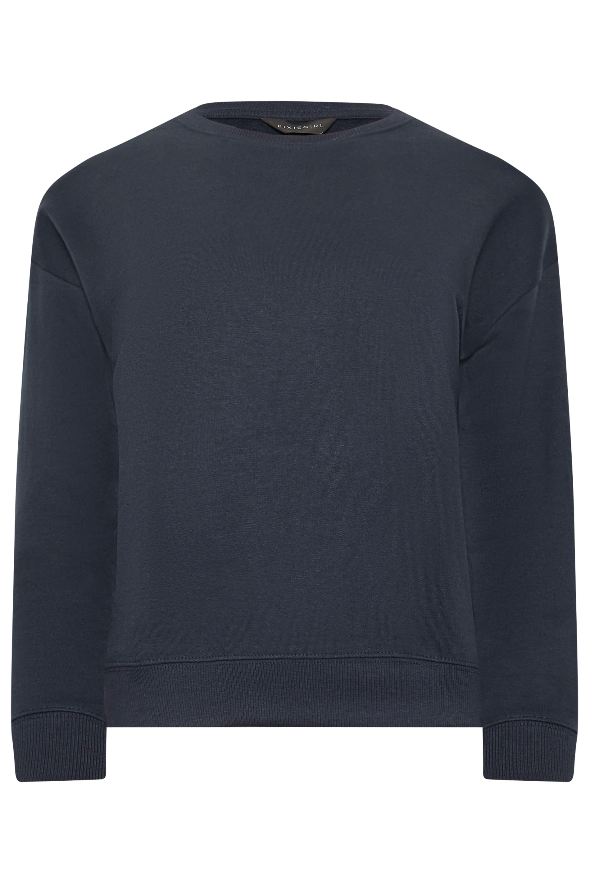 PixieGirl Petie Women's Navy Blue Crew Neck Sweatshirt | PixieGirl 6