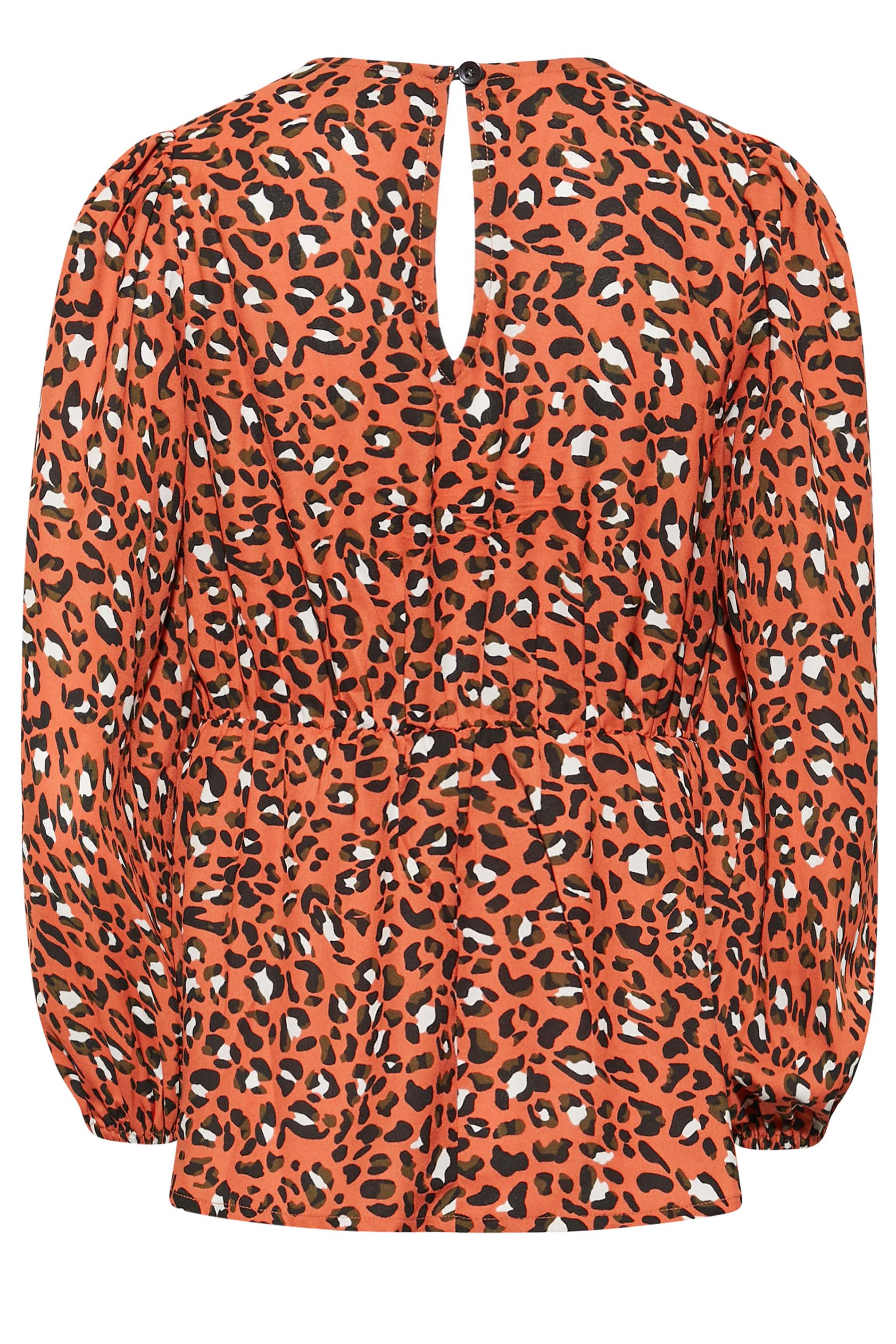 Petite Orange Leopard Print Tea Blouse | PixieGirl 7