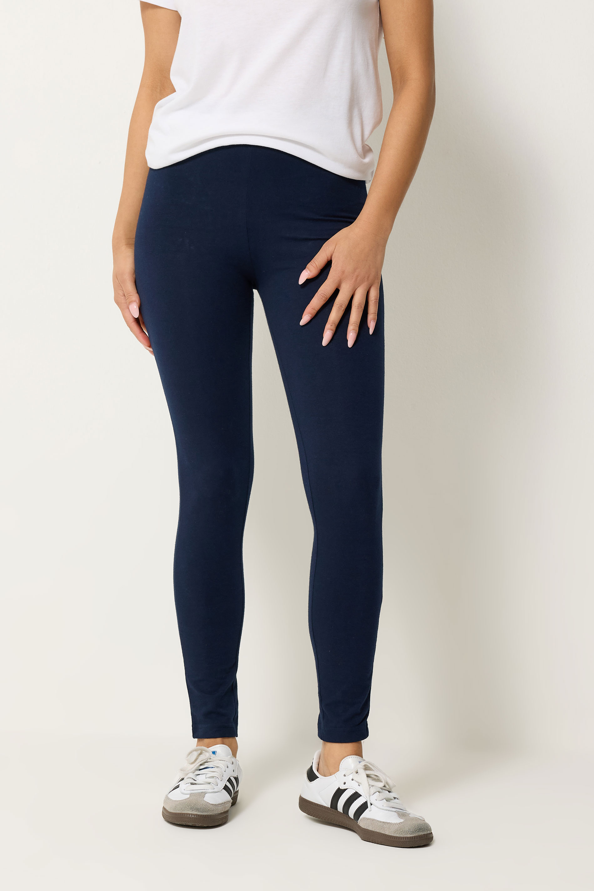 PixieGirl Petite Women's 2 PACK Navy Blue & Black Cotton Leggings | PixieGirl 4