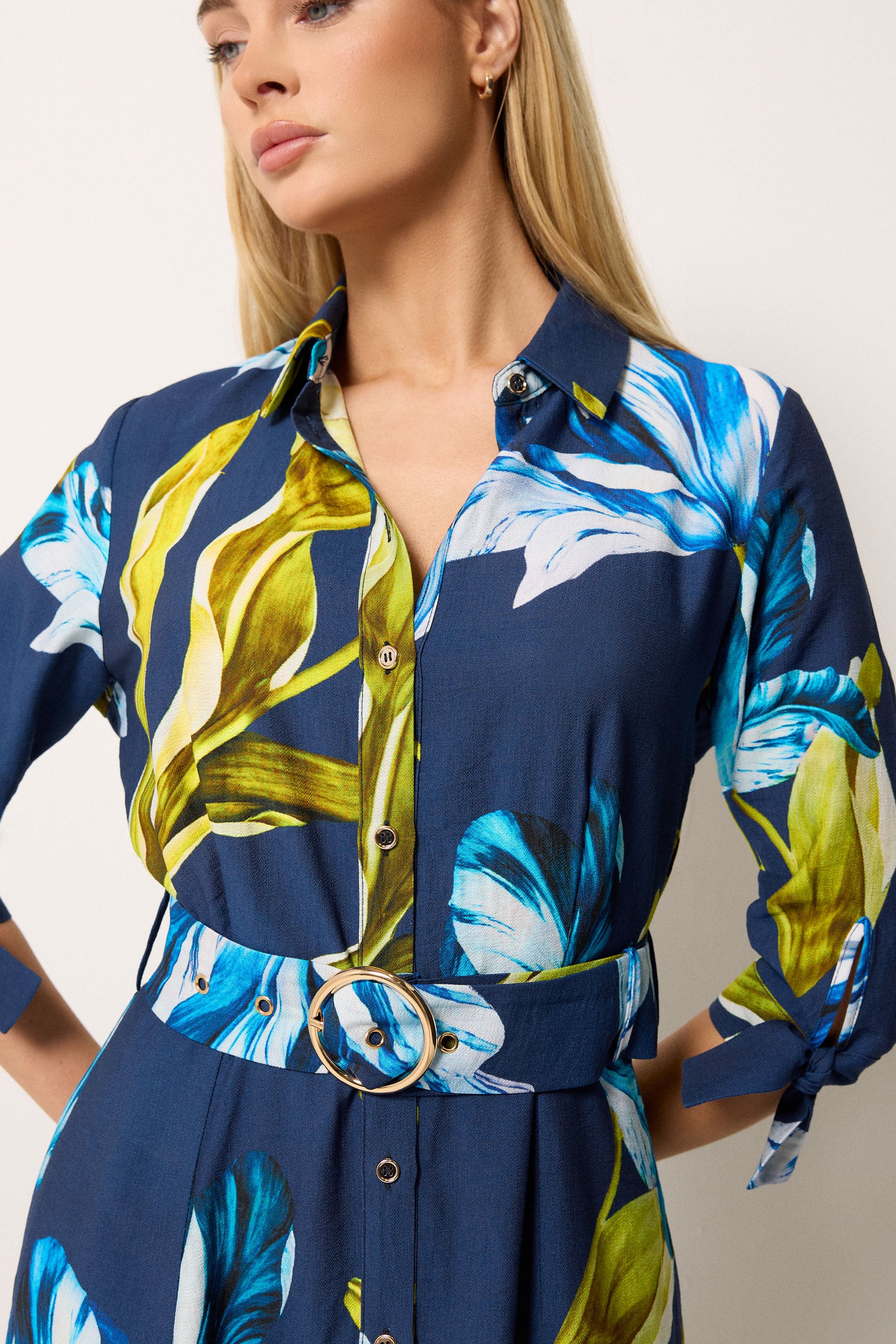 STAR Blue Floral Print Shirt Dress | StarByJM 4