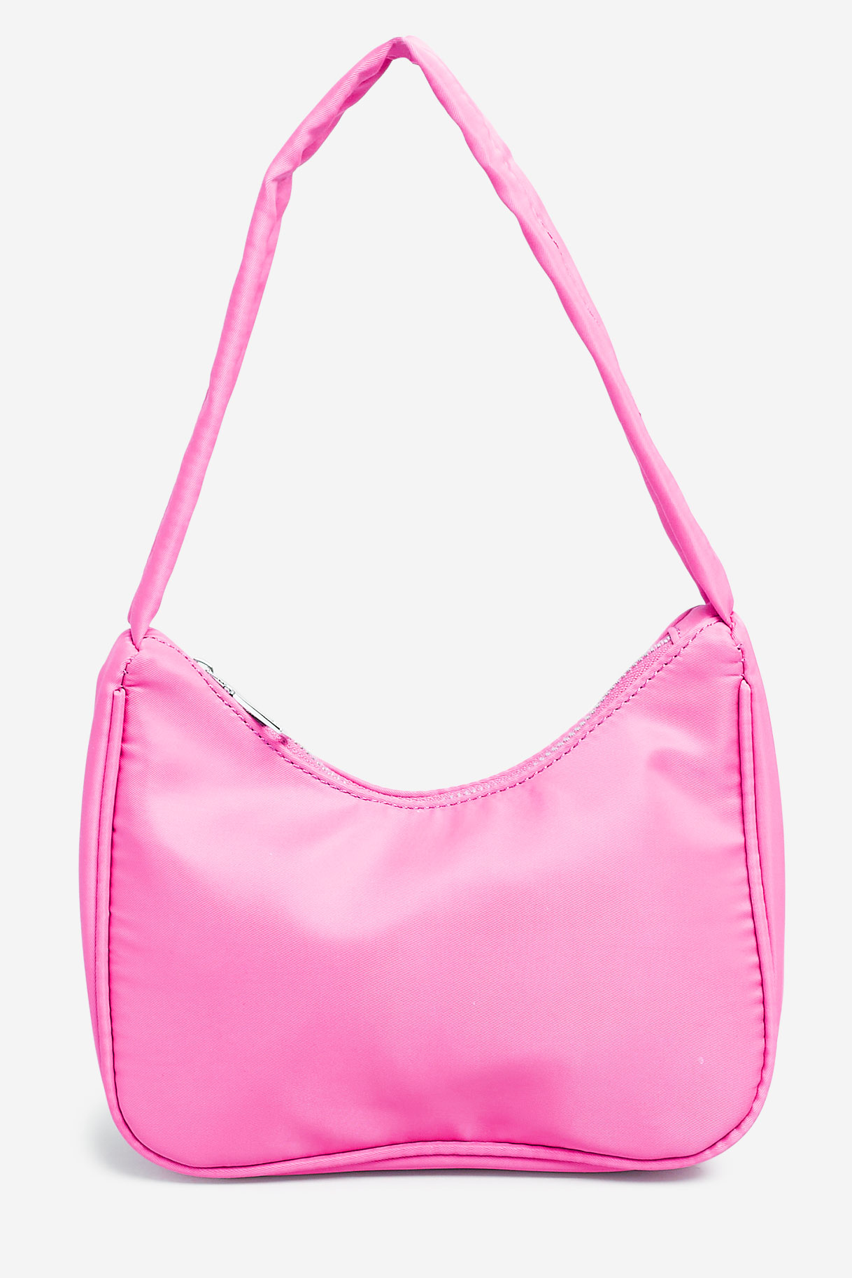 Bright Pink Fabric Shoulder Bag | Yours Clothing 3