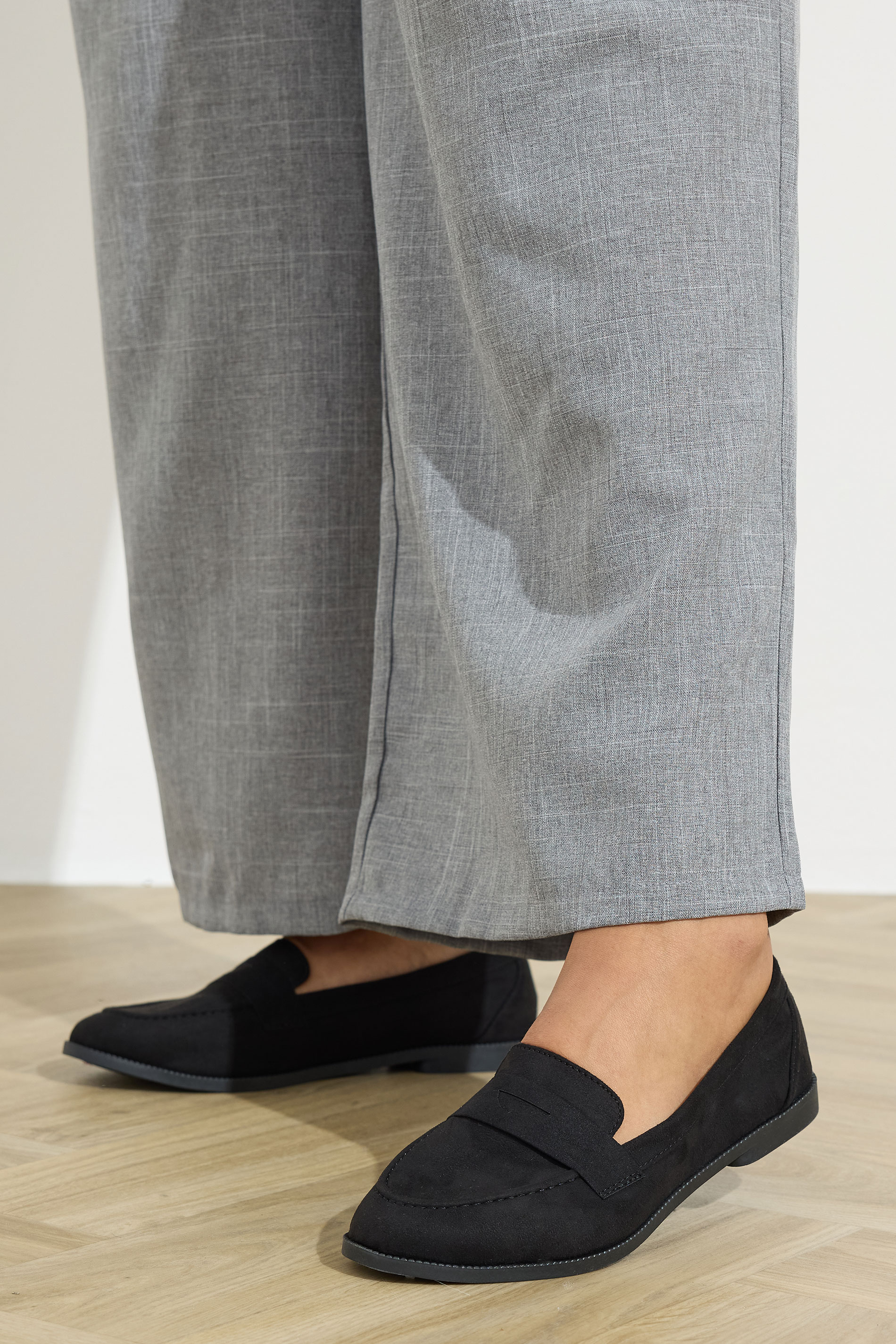 Black Suede Loafers In Wide E Fit | Yours Clothing 1