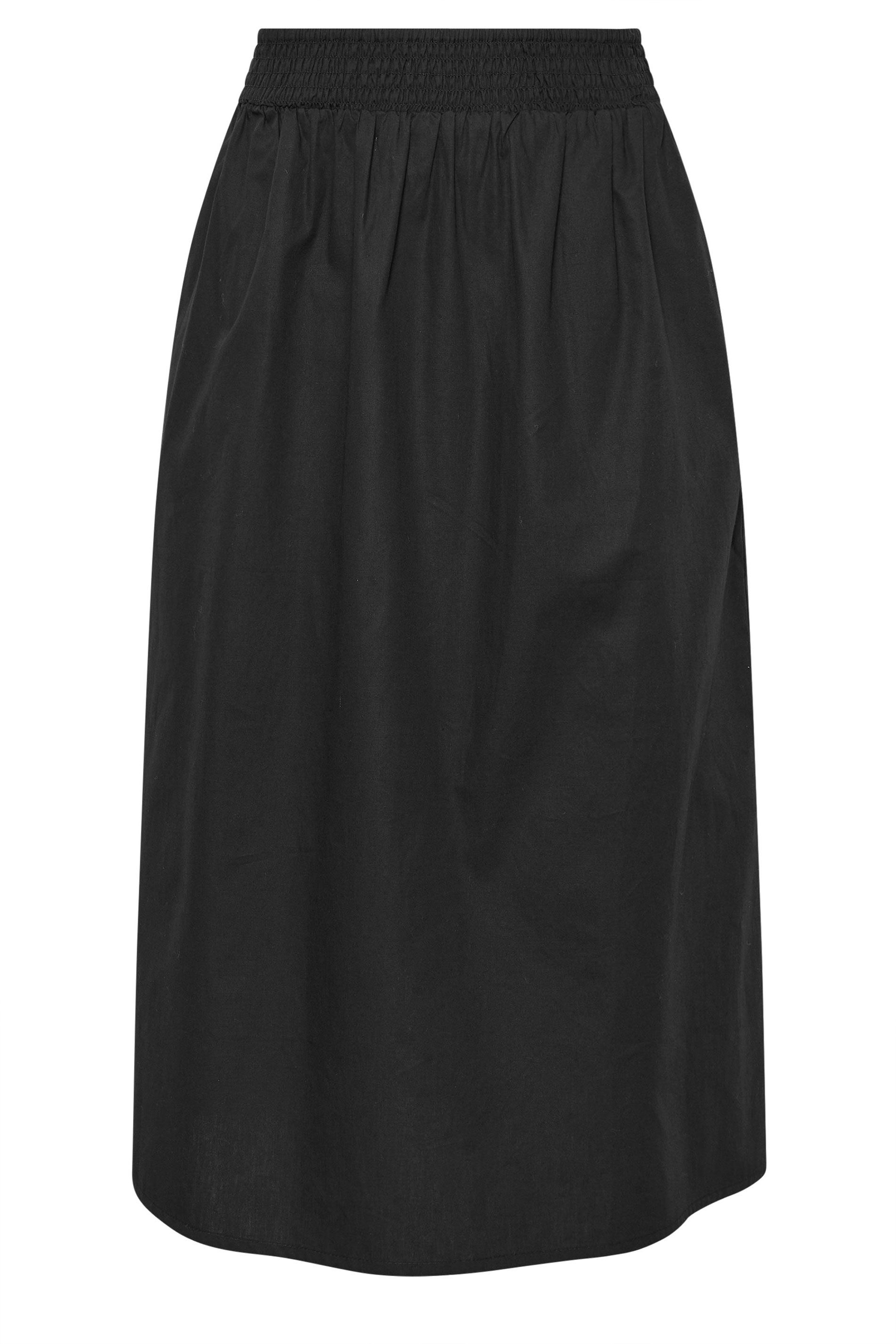 M&Co Petite Black Cotton Pocket Detail Midi Skirt | M&Co 6