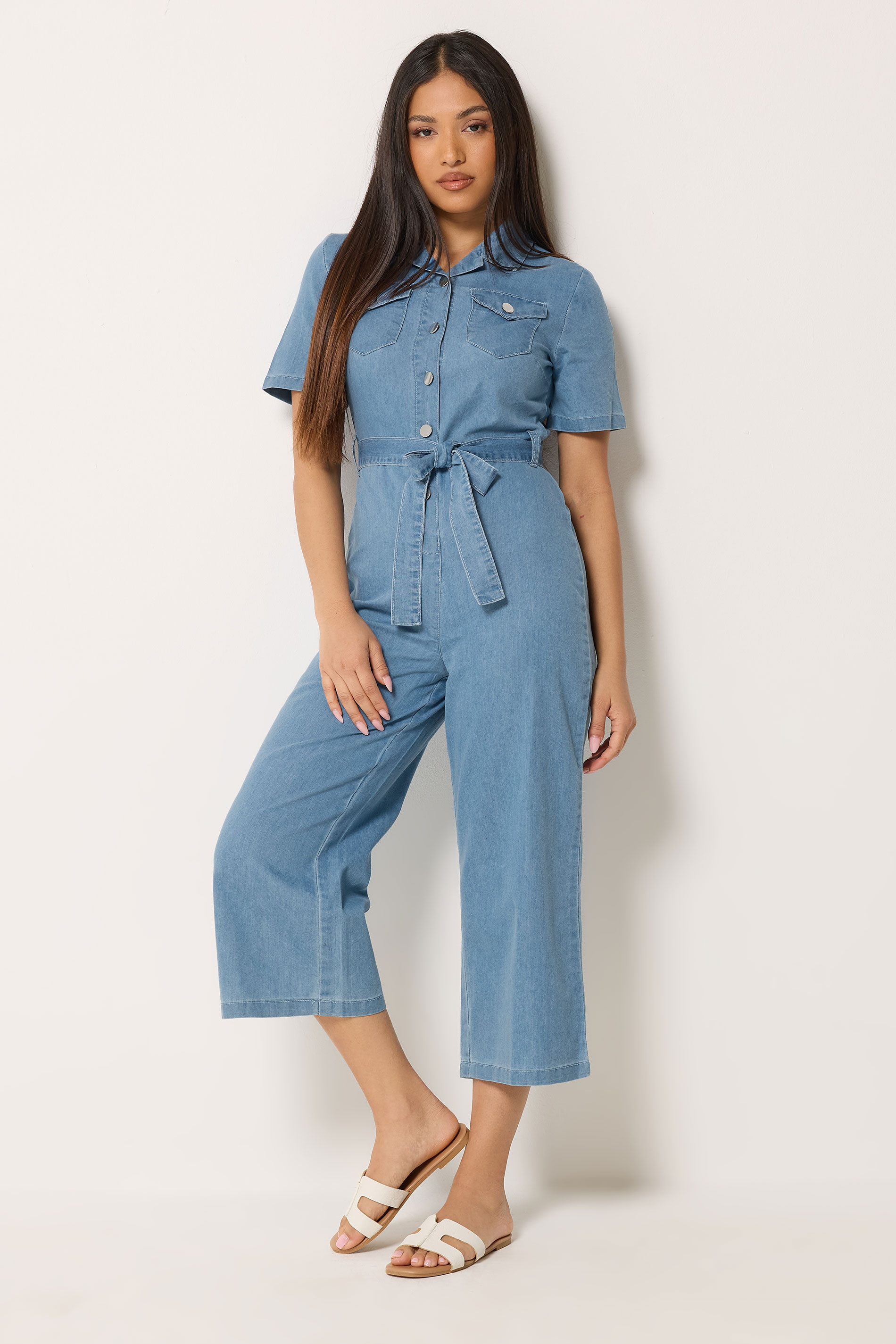 M&Co Petite Blue Denim Jumpsuit | M&Co 1