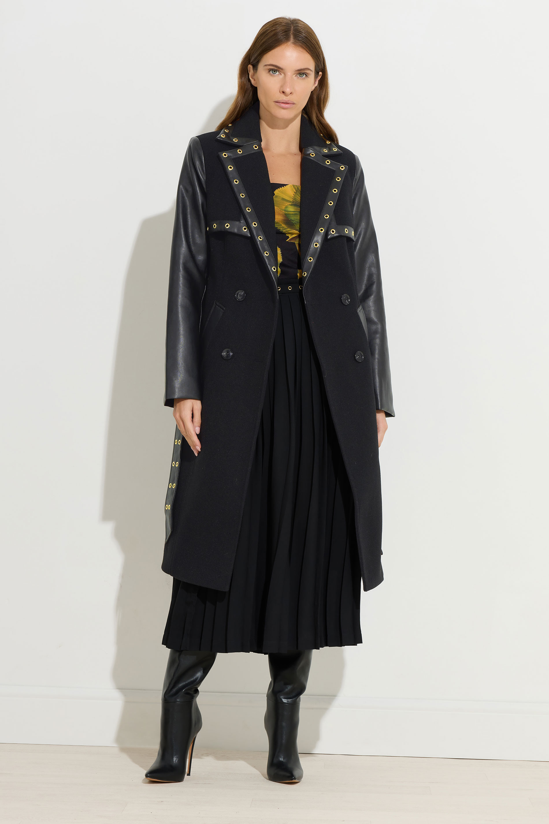 STAR Black Faux Leather Trim Coat | StarByJM 3