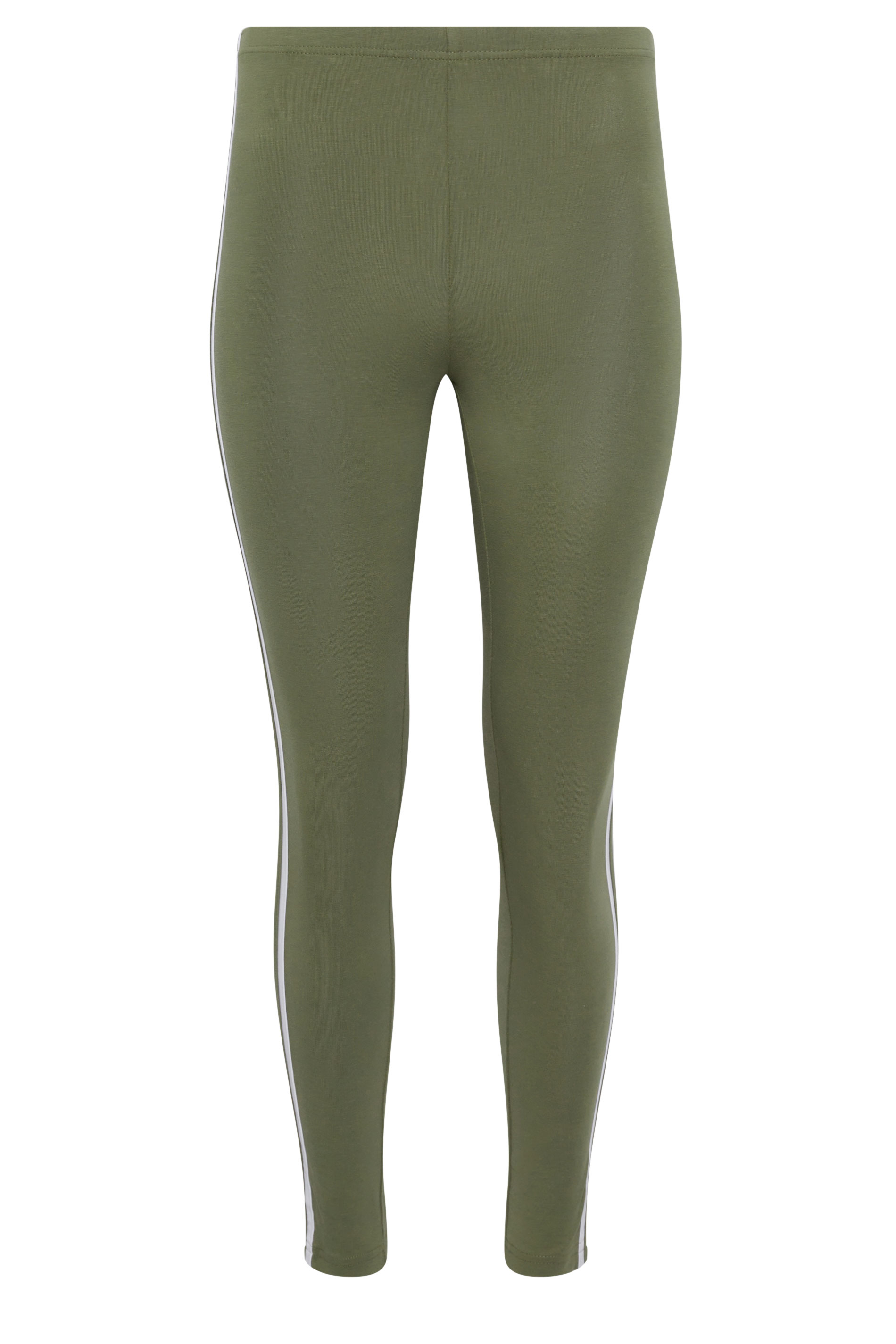 PixieGirl Khaki Green Side Stripe Leggings | PixieGirl 5