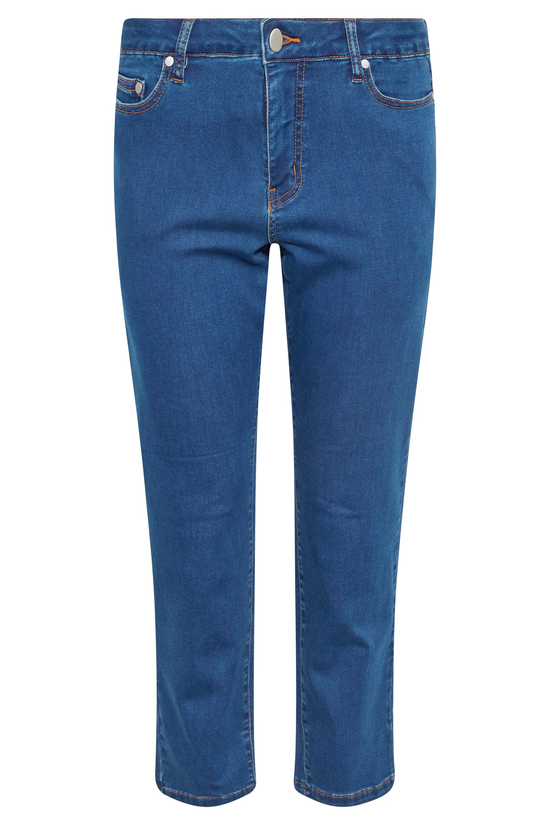 Petite Mid Blue Straight Leg Jeans | PixieGirl