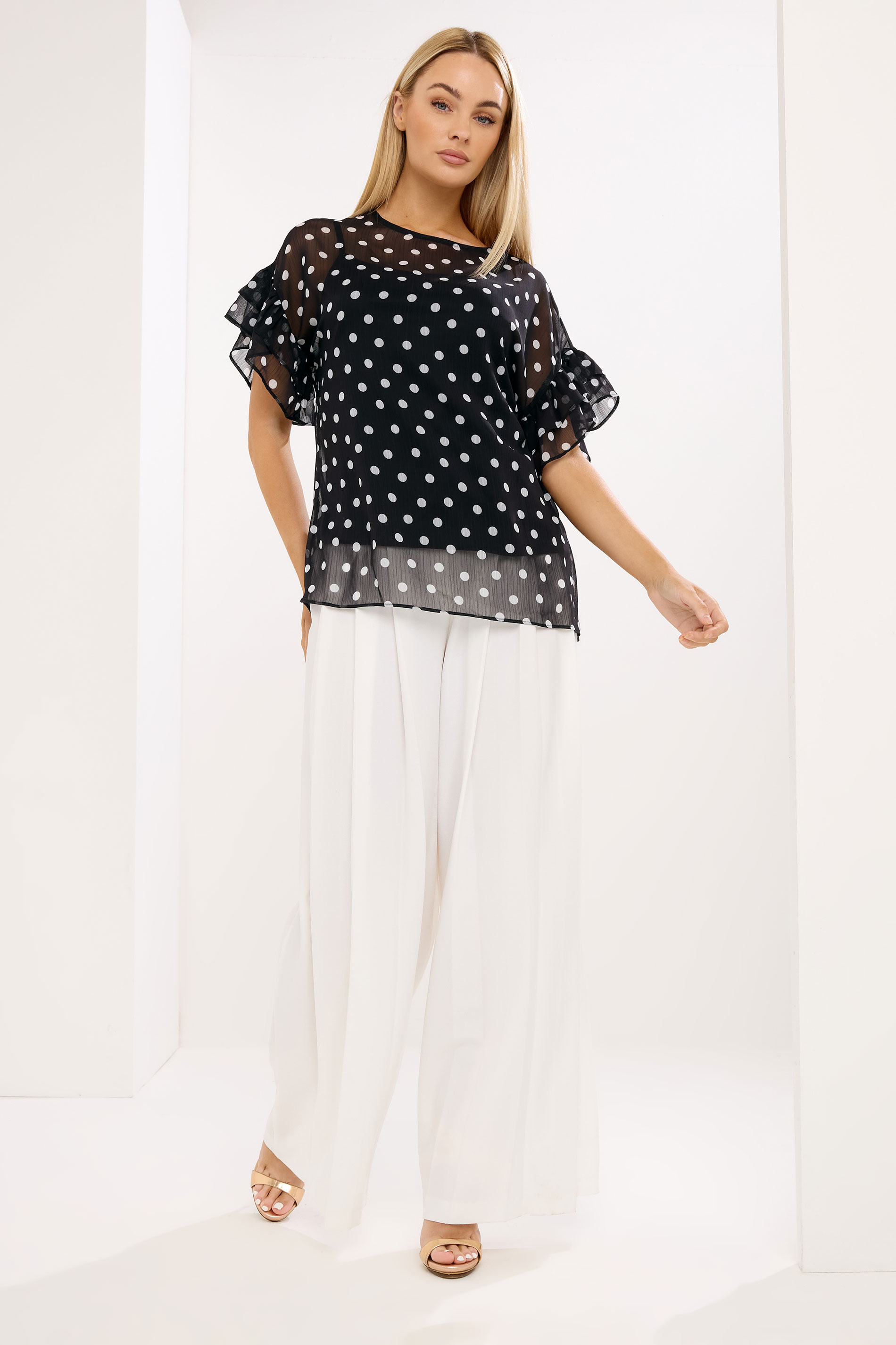 STAR Black Polka Dot Mesh Top | StarByJM 1