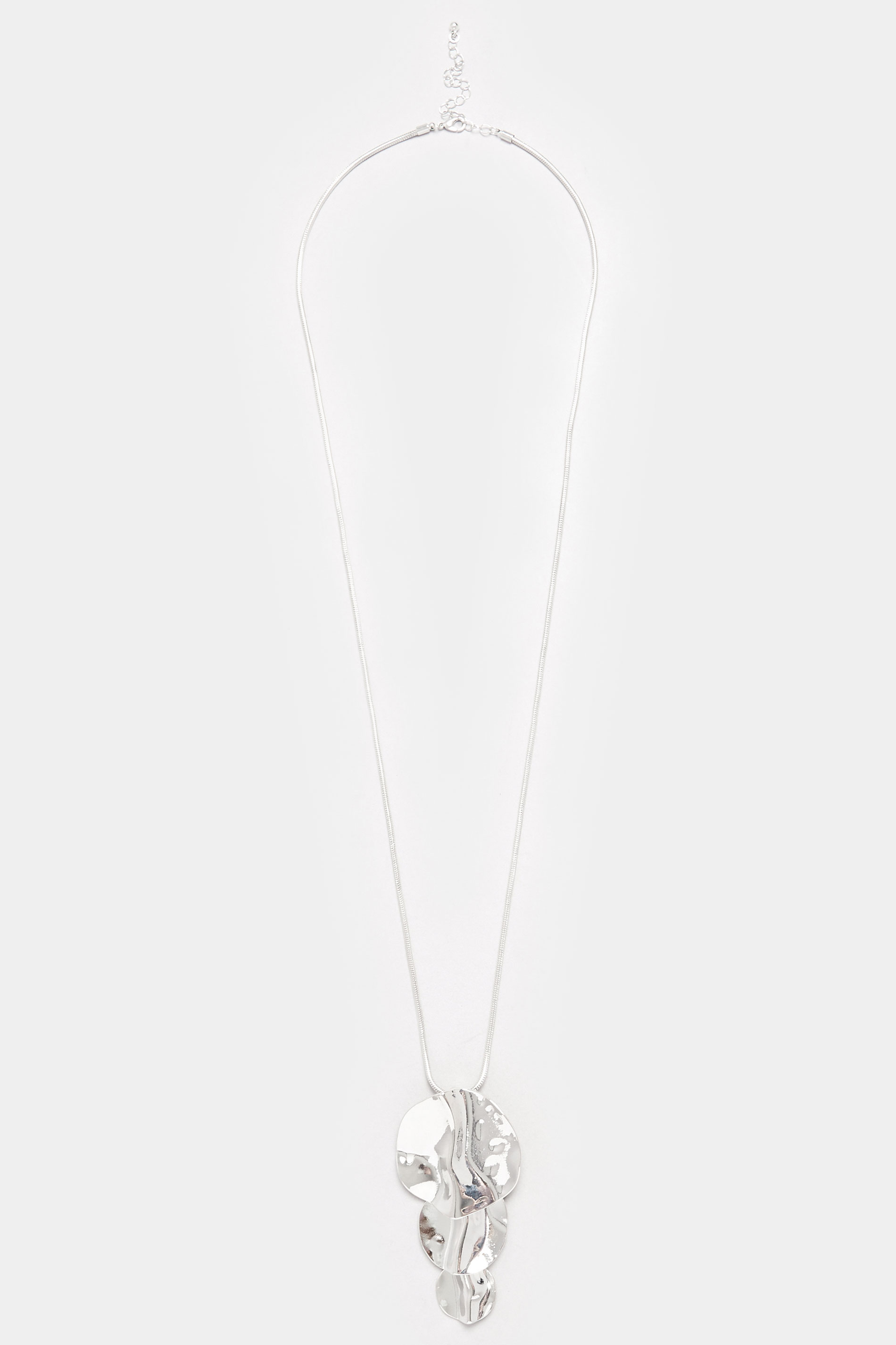 Silver Tone Statement Triple Disc Pendant Necklace | Yours Clothing  2