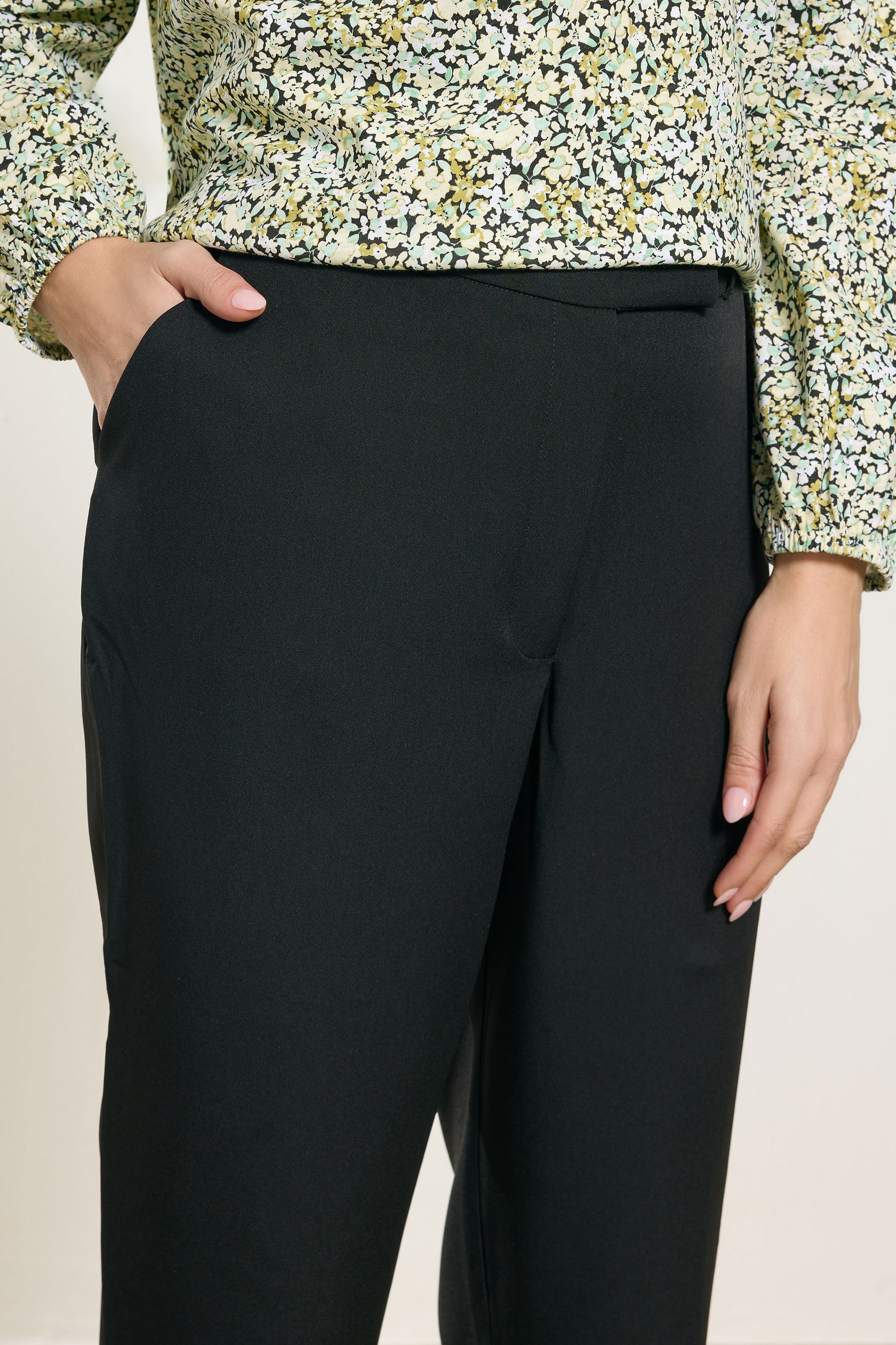 M&Co Black Slim Leg Crepe Trousers | M&Co 4