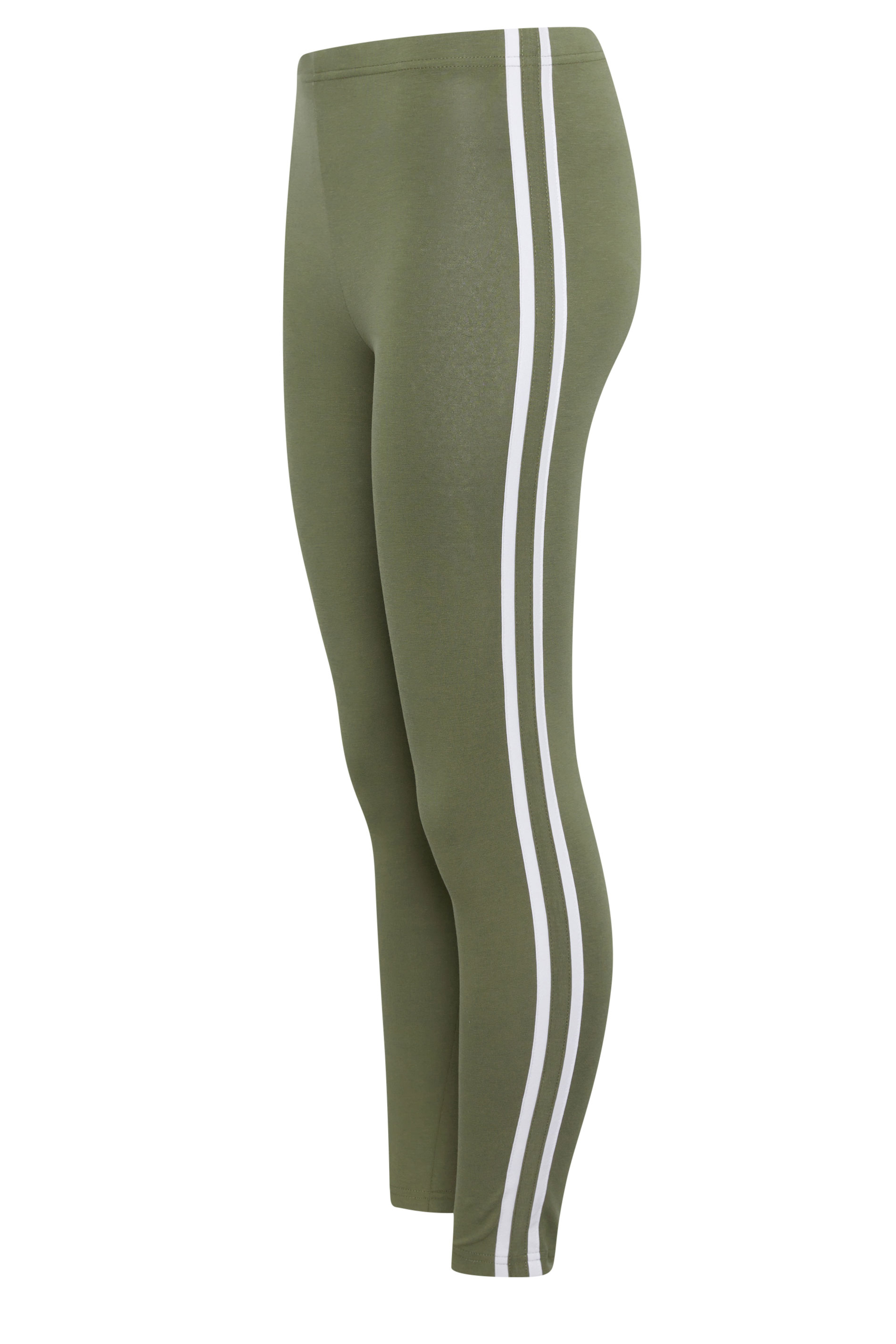 PixieGirl Khaki Green Side Stripe Leggings | PixieGirl 6