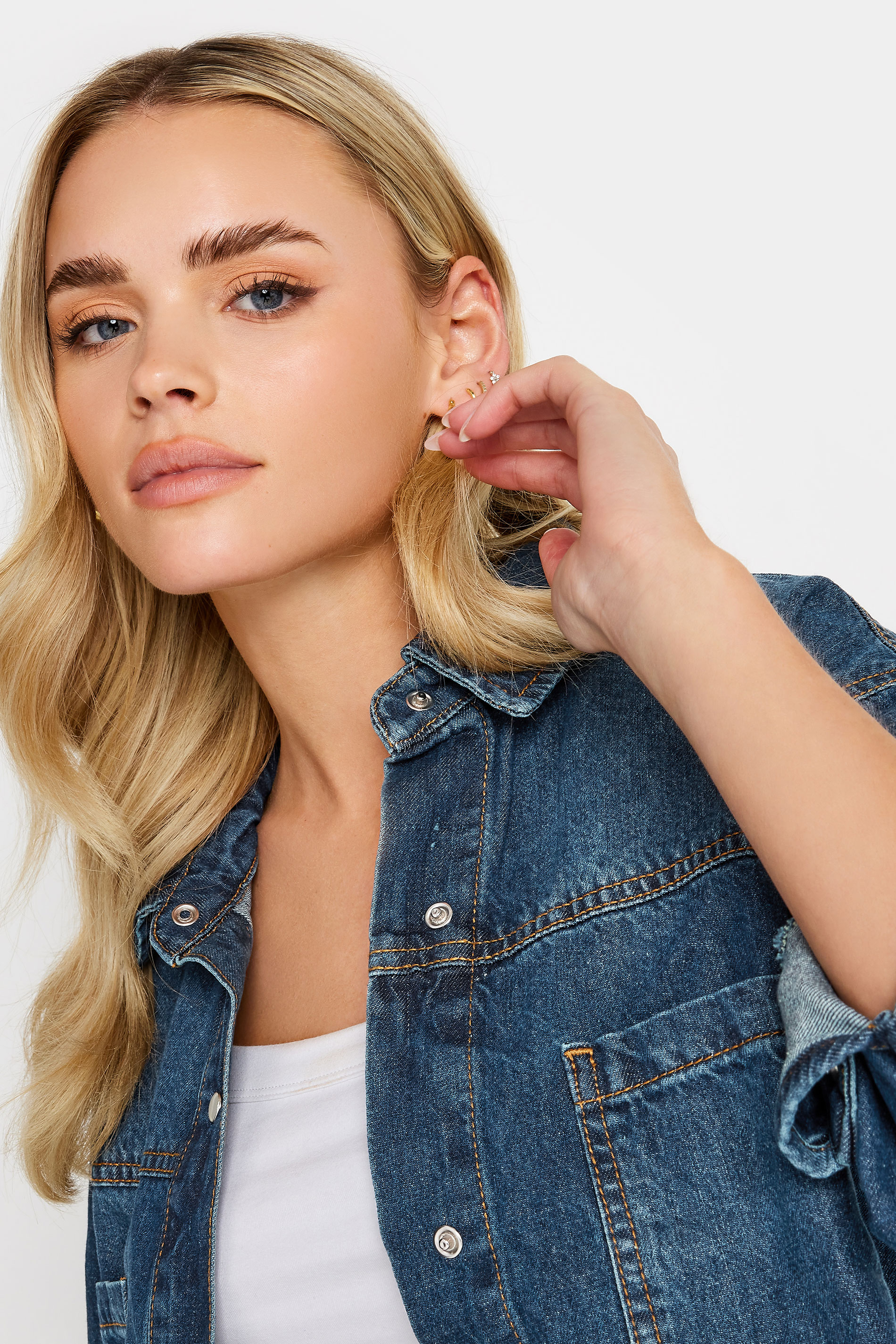 PixieGirl Petite Blue Denim Shacket | PixieGirl  5