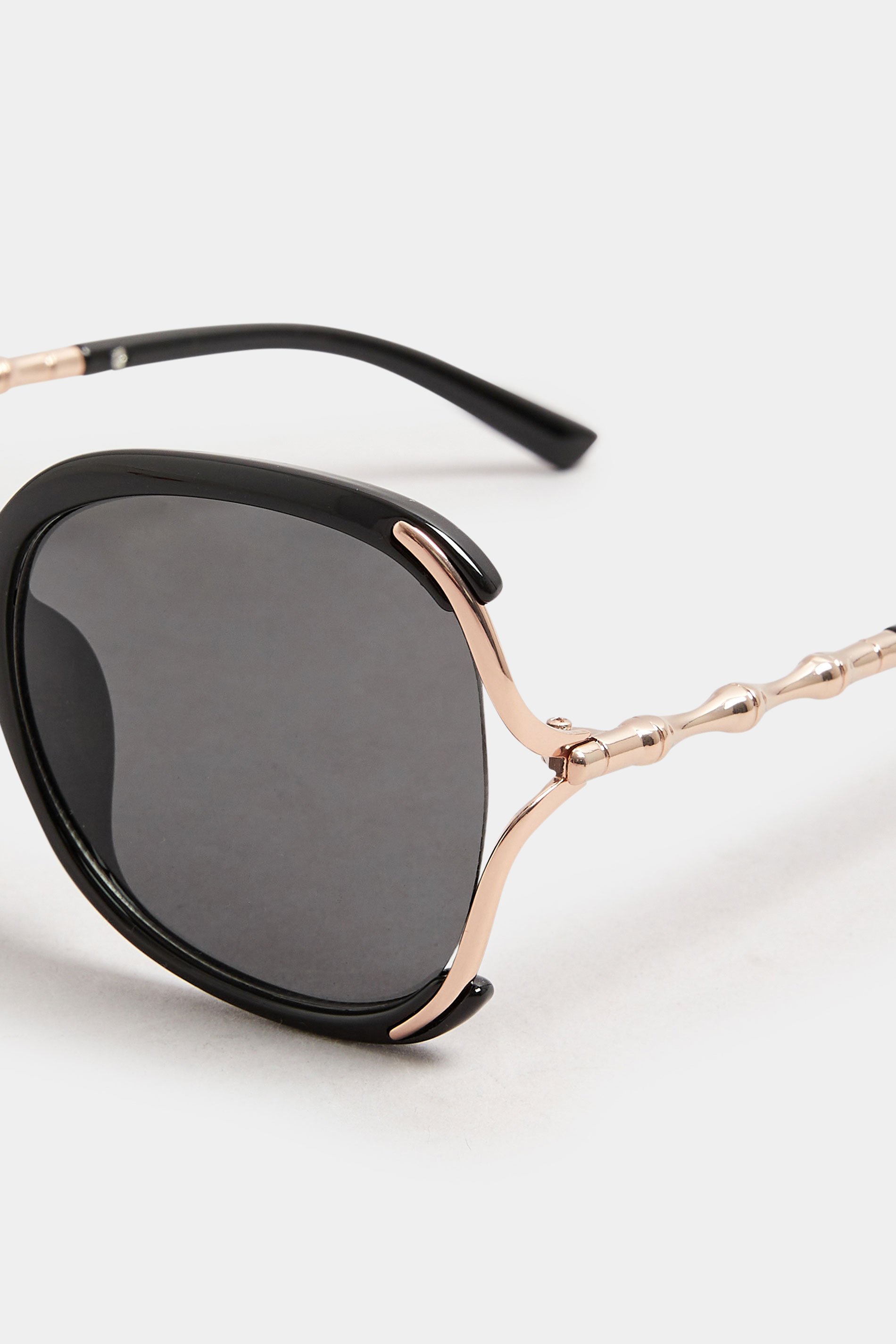 Black Teardrop Metal Arm Sunglasses | Yours Clothing 4