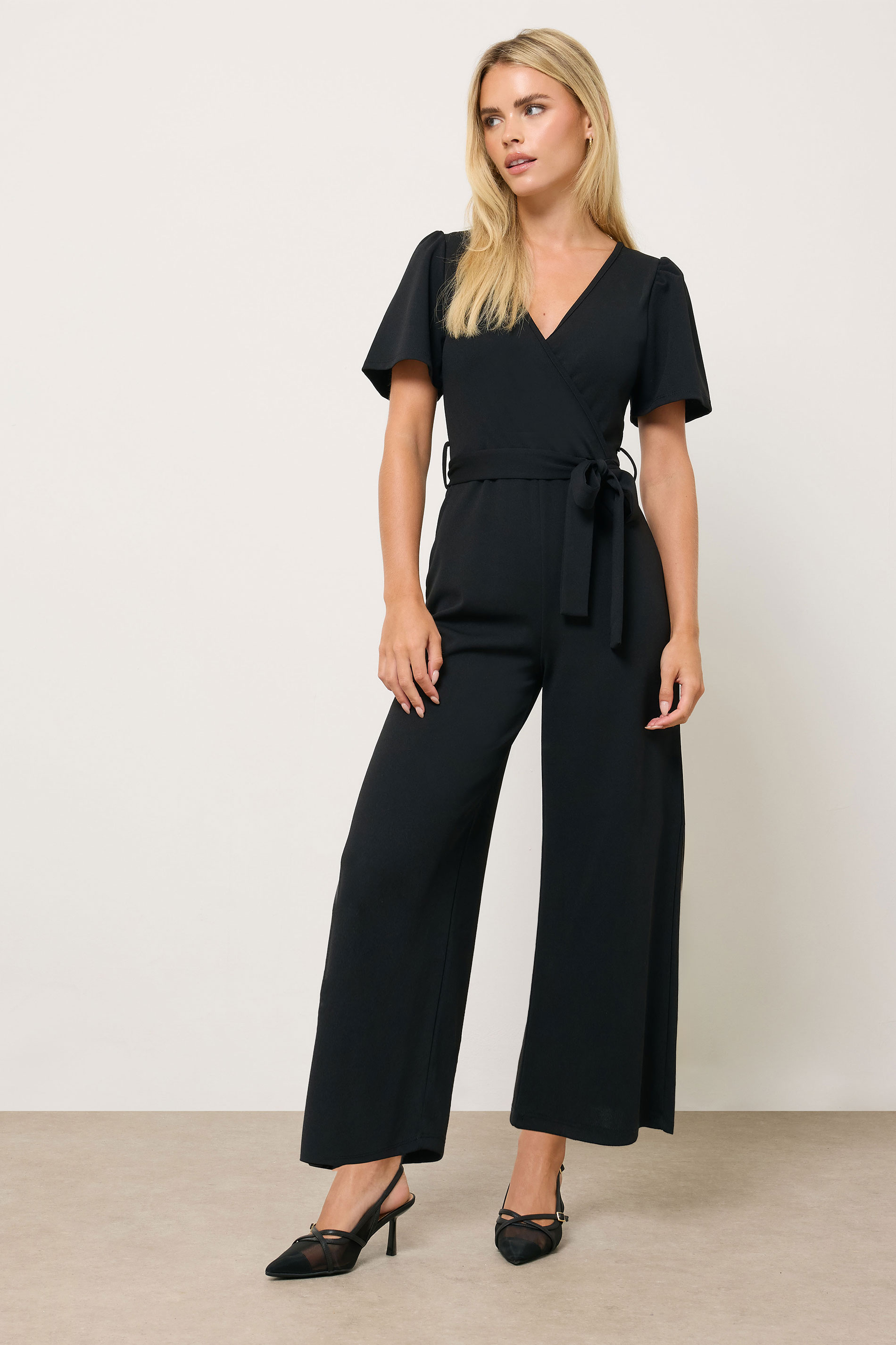 M&Co Petite Black Cropped Jumpsuit | M&Co 3