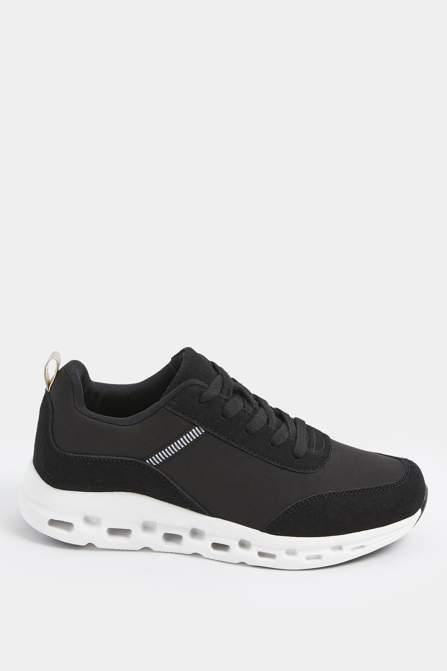 Black Contrast Chunky Runner Trainers In Extra Wide EEE Fit | Yours Clothing 2