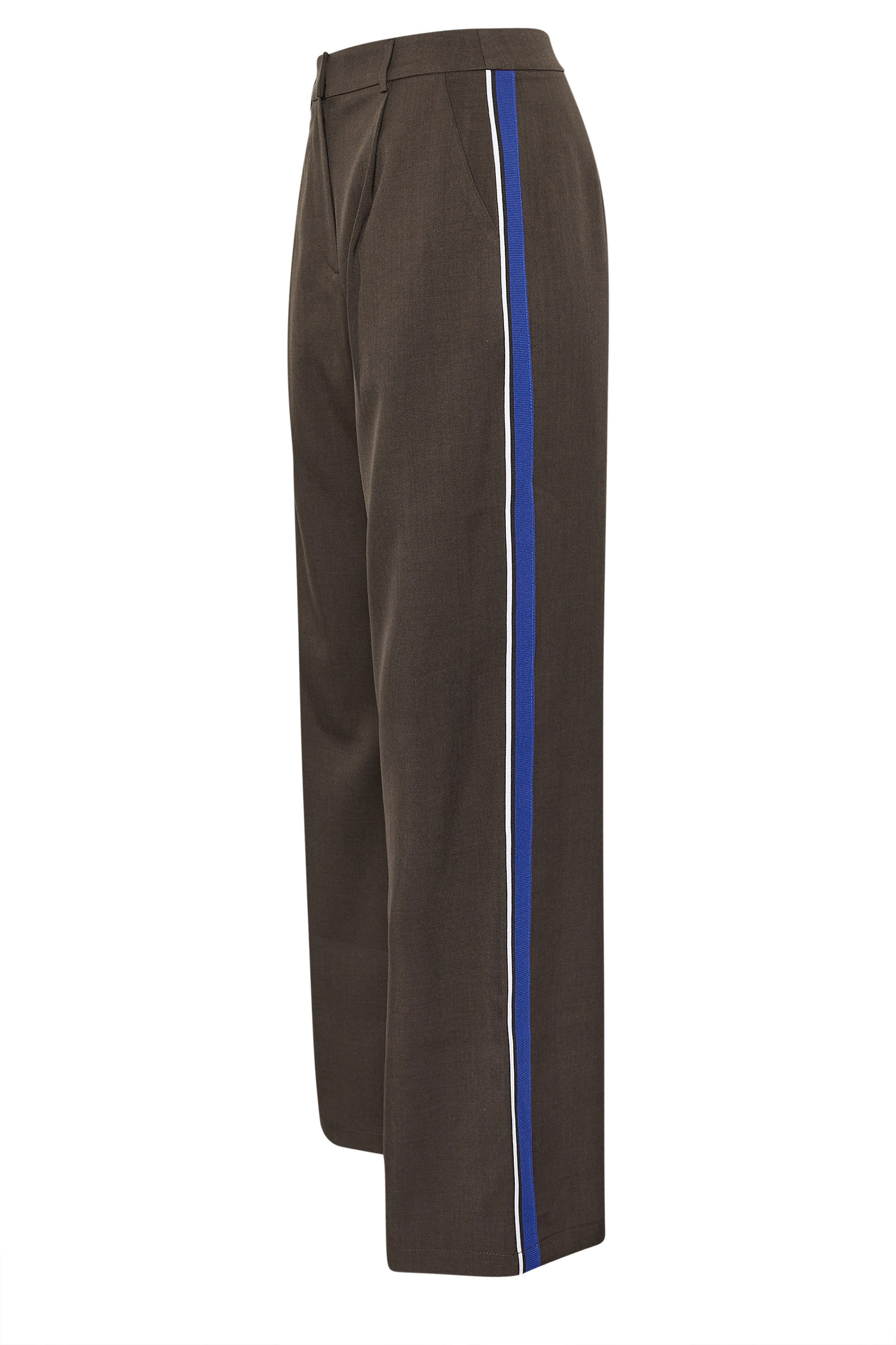 PixieGirl Petite Women's Chocolate Brown Striped Formal Trousers | PixieGirl 6