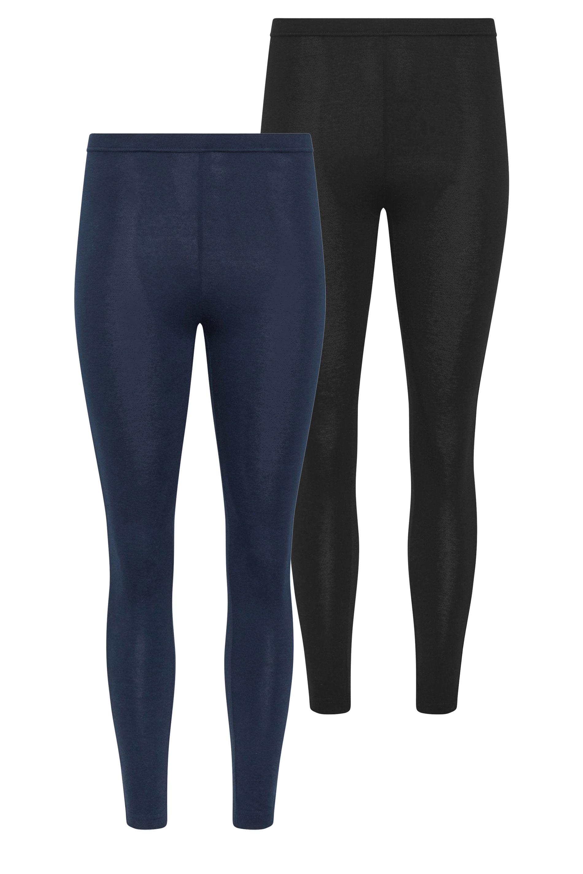 PixieGirl Petite Women's 2 PACK Navy Blue & Black Cotton Leggings | PixieGirl 3