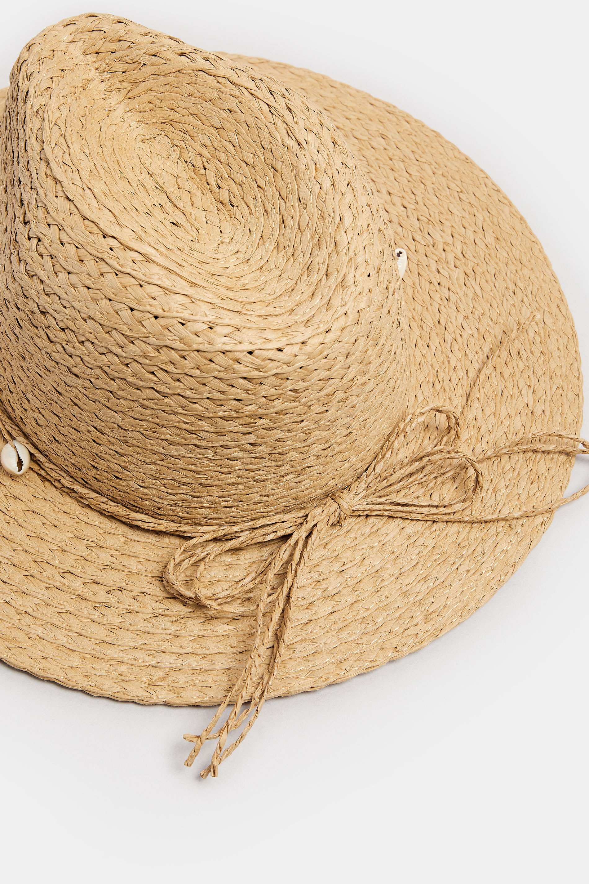 Natural Brown Shell Detail Straw Hat | Yours Clothing 3