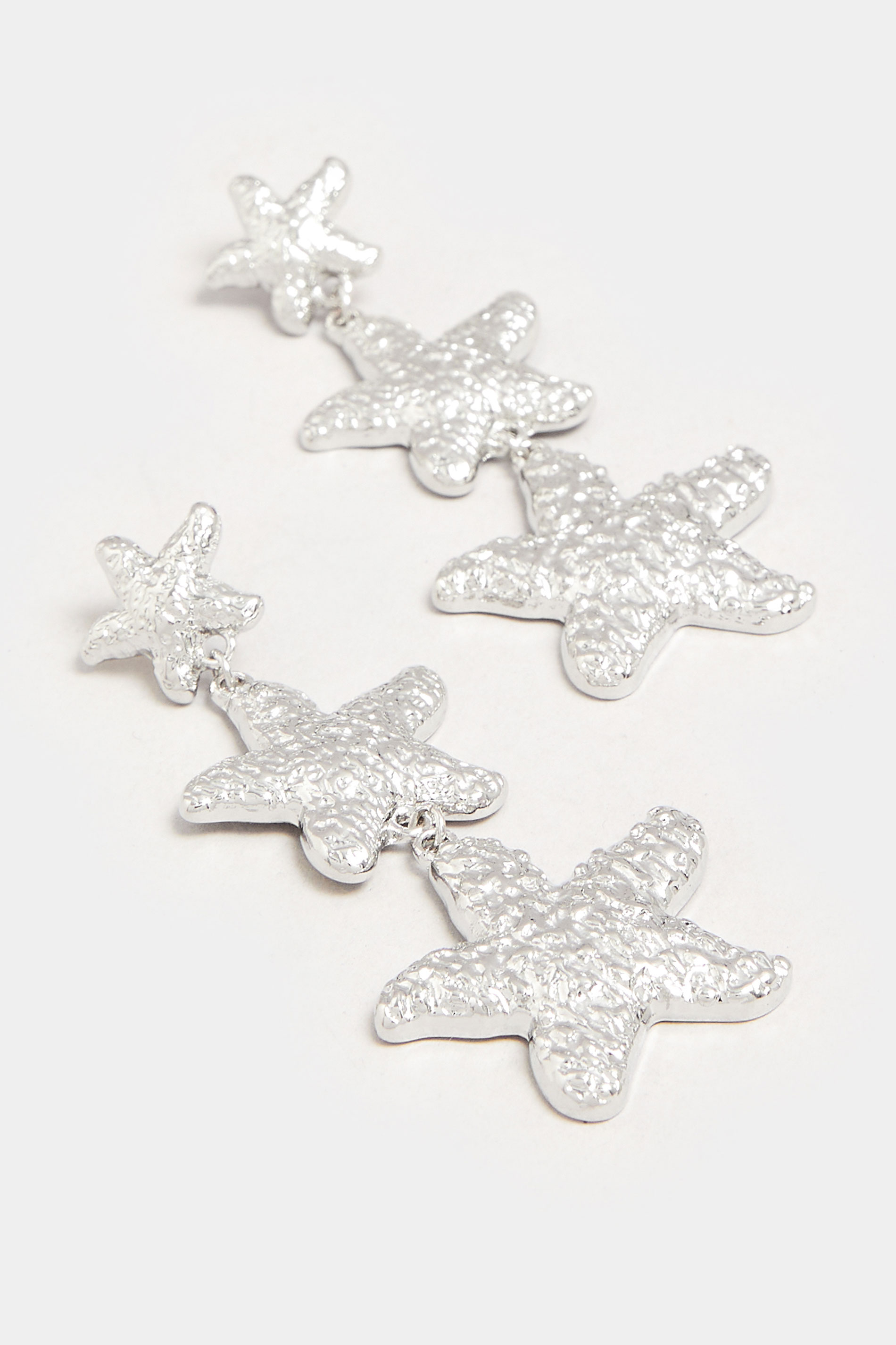 Silver Tone Starfish Drop Earrings | Yours Clothing 3