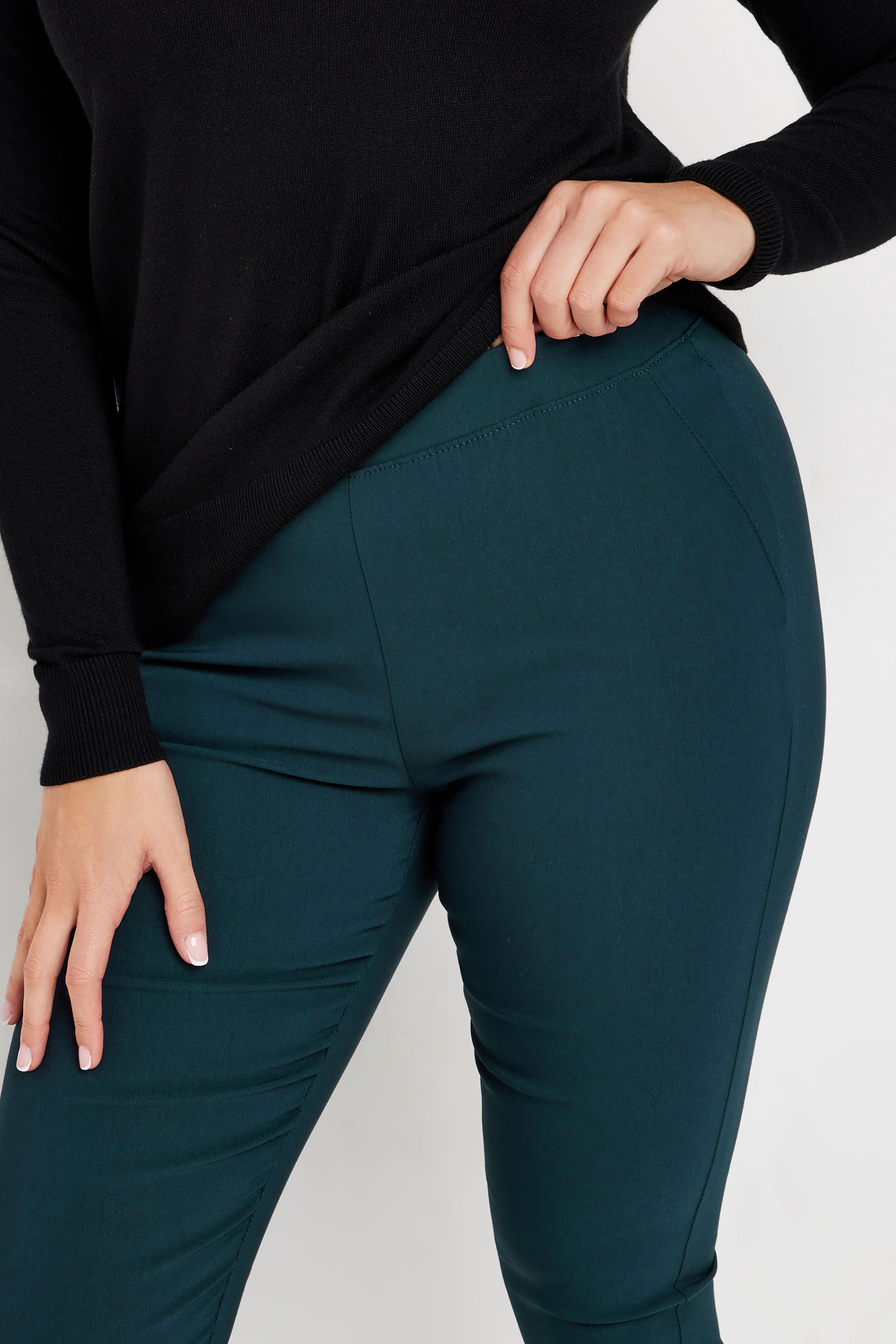 M&Co Navy Blue Skinny Bengaline Trousers | M&Co 4
