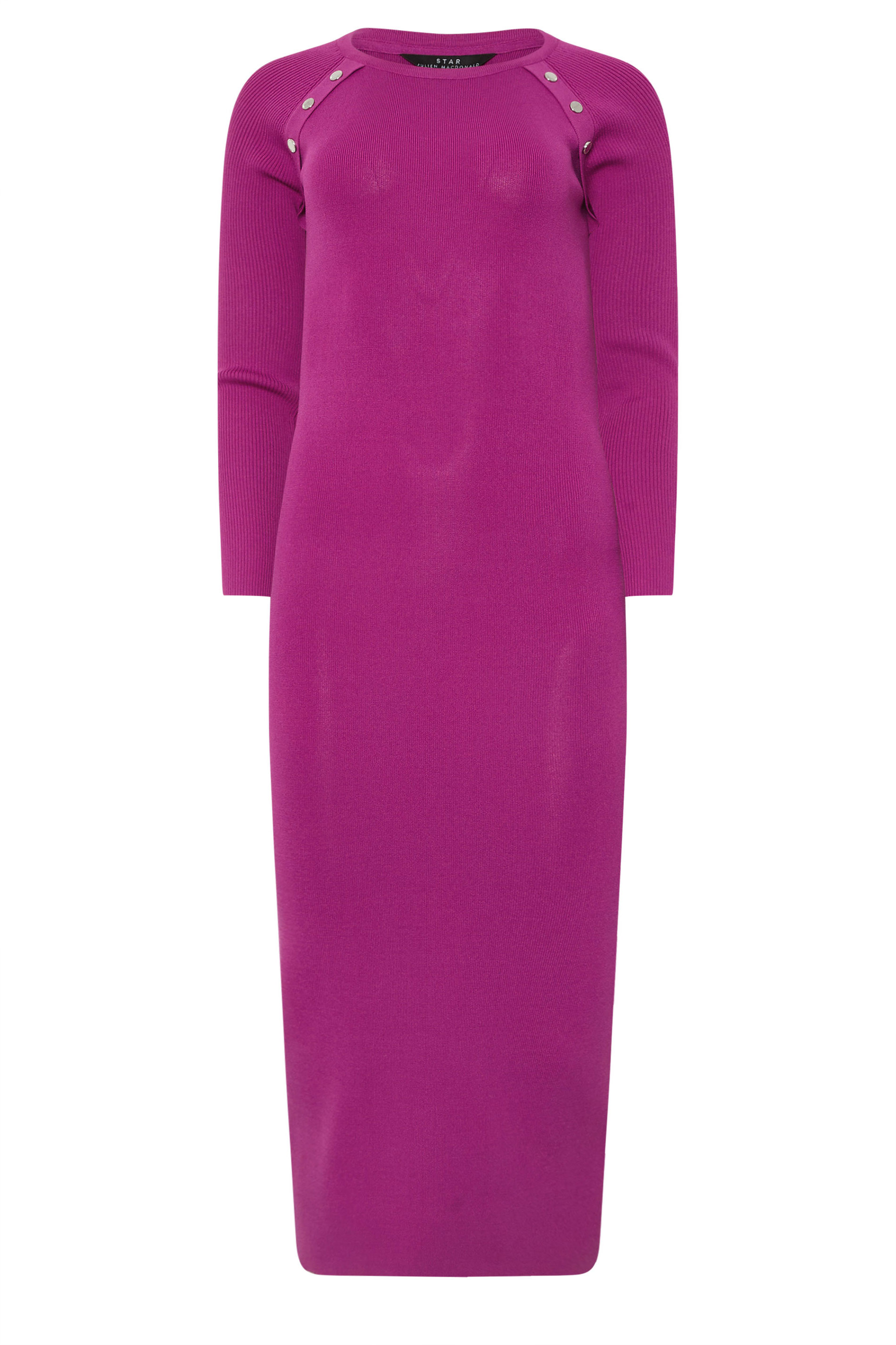 STAR Fuchsia Pink Ribbed Button Dress | StarByJM 8