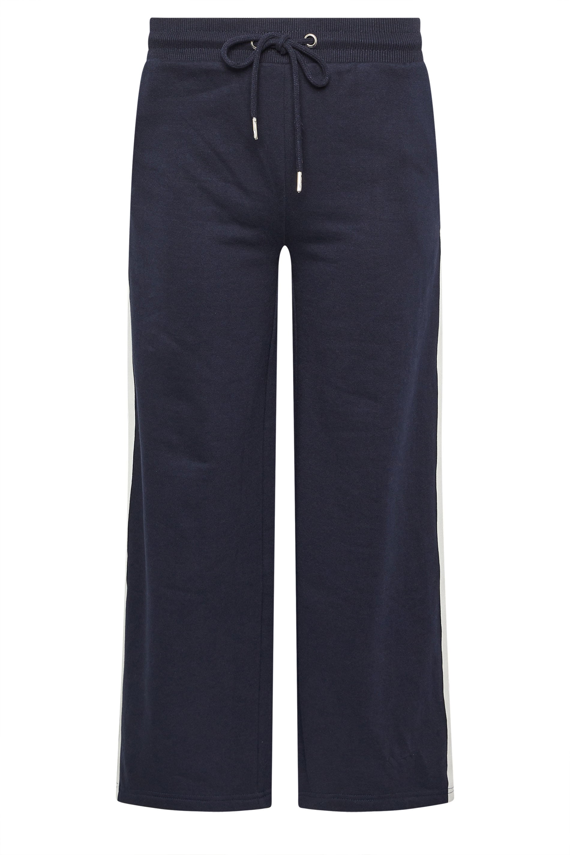 PixieGirl Petite Women's Navy Blue Stripe Wide Leg Joggers | PixieGirl 5