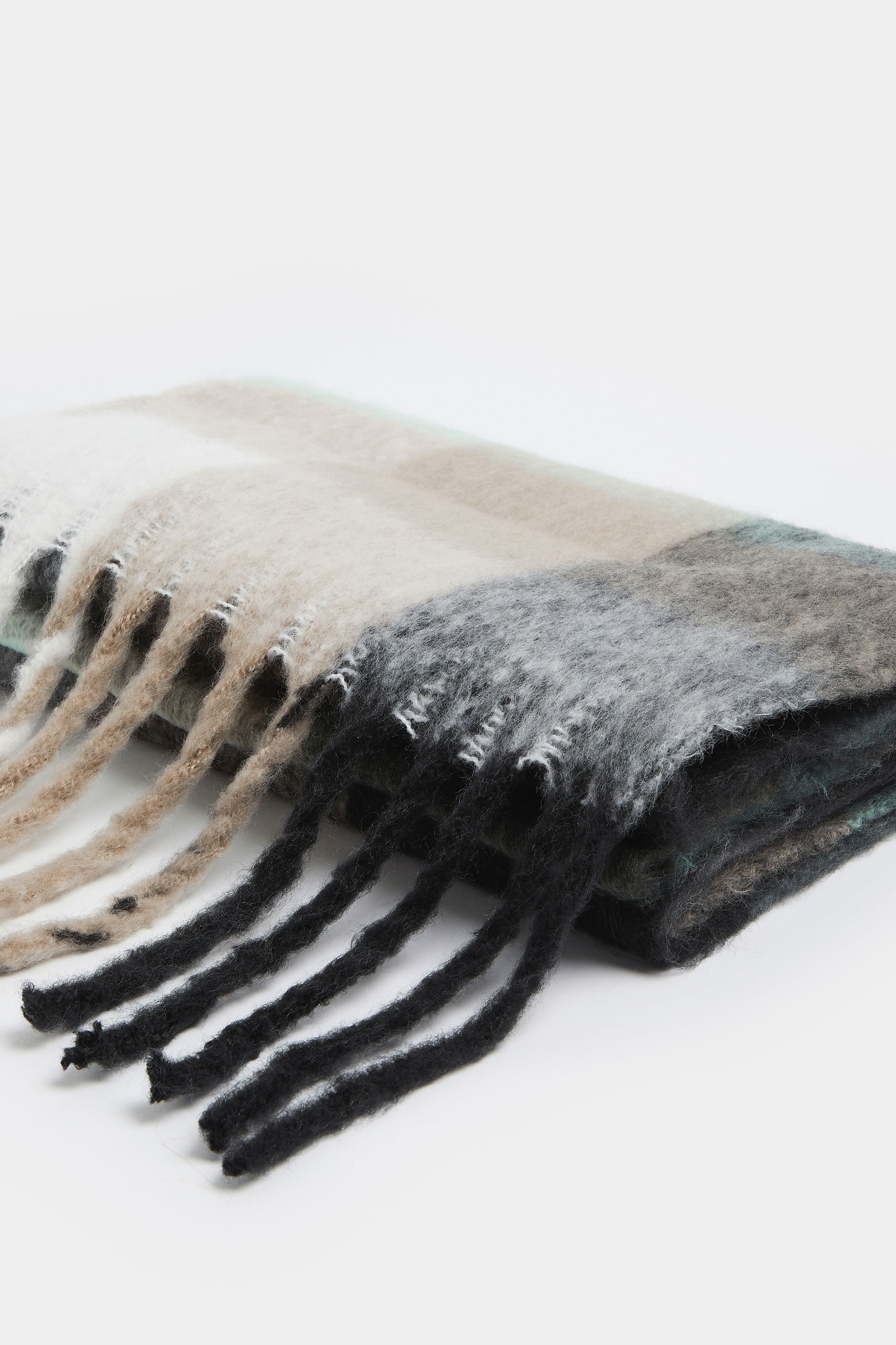 Green Checked Soft Touch Scarf | Yours Clothing 4