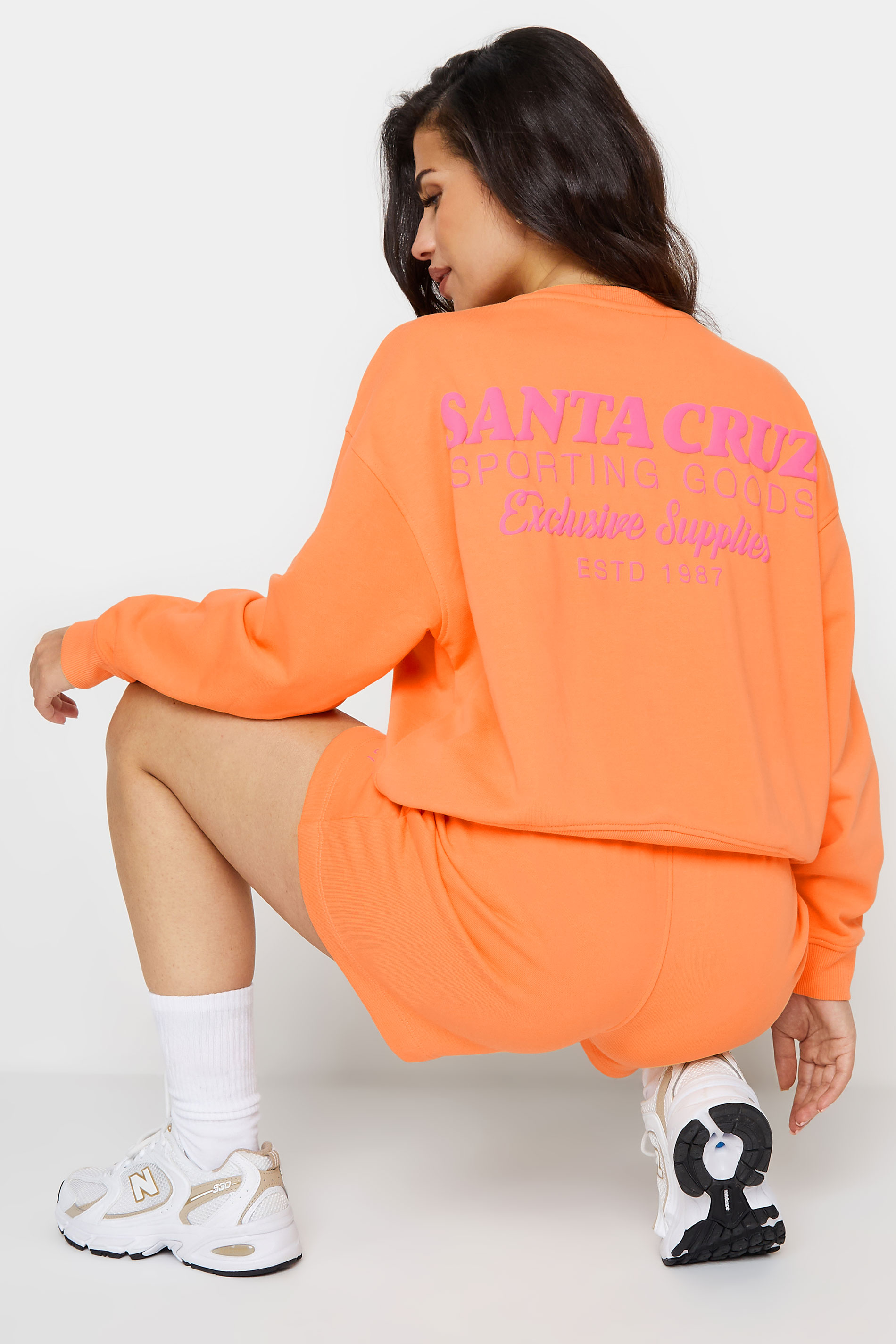 PixieGirl Petite Women's Orange 'Santa Cruz' Slogan Sweatshirt | PixieGirl 3