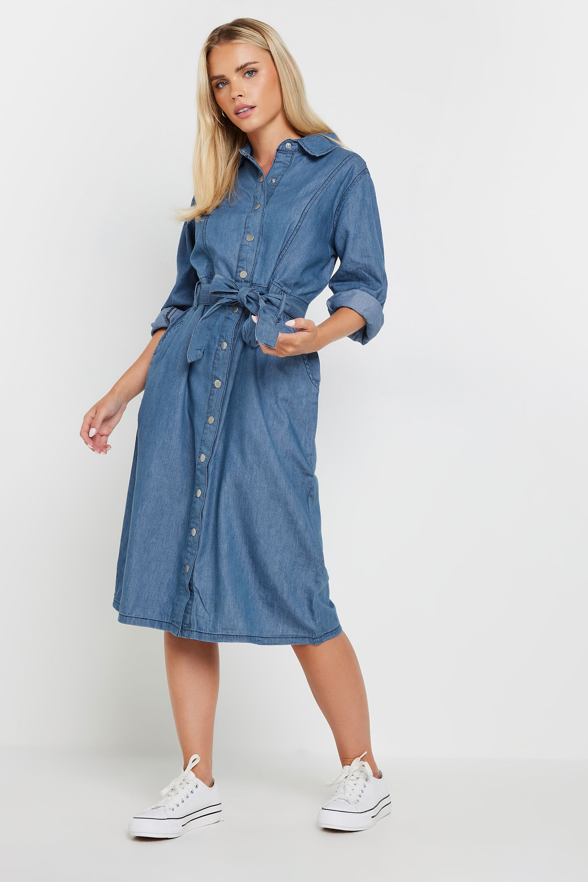 M&Co Petite Blue Denim Midi Dress | M&Co 1