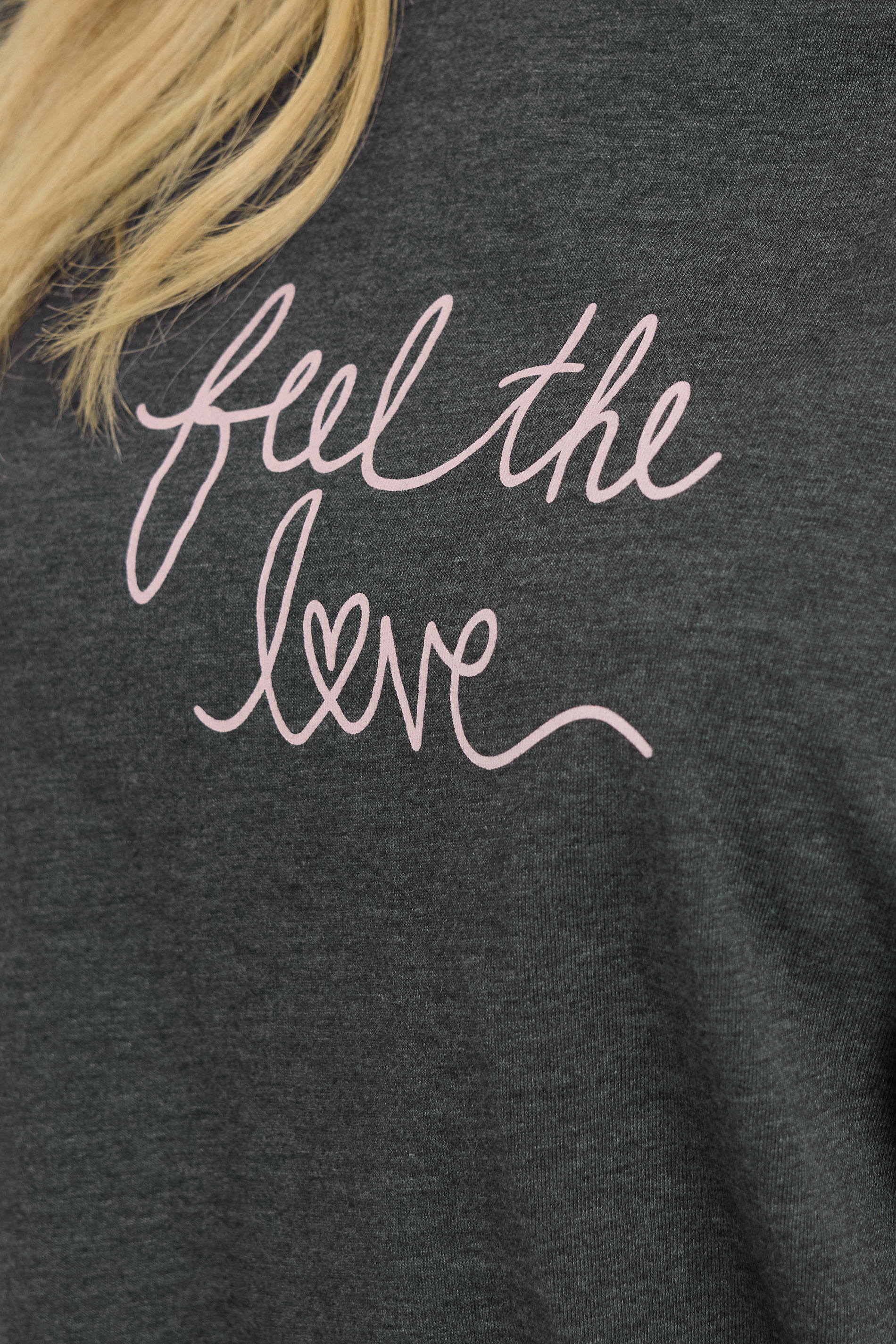 PixieGirl Petite Women's Grey 'Feel The Love' Heart Slogan Pyjama Set 4