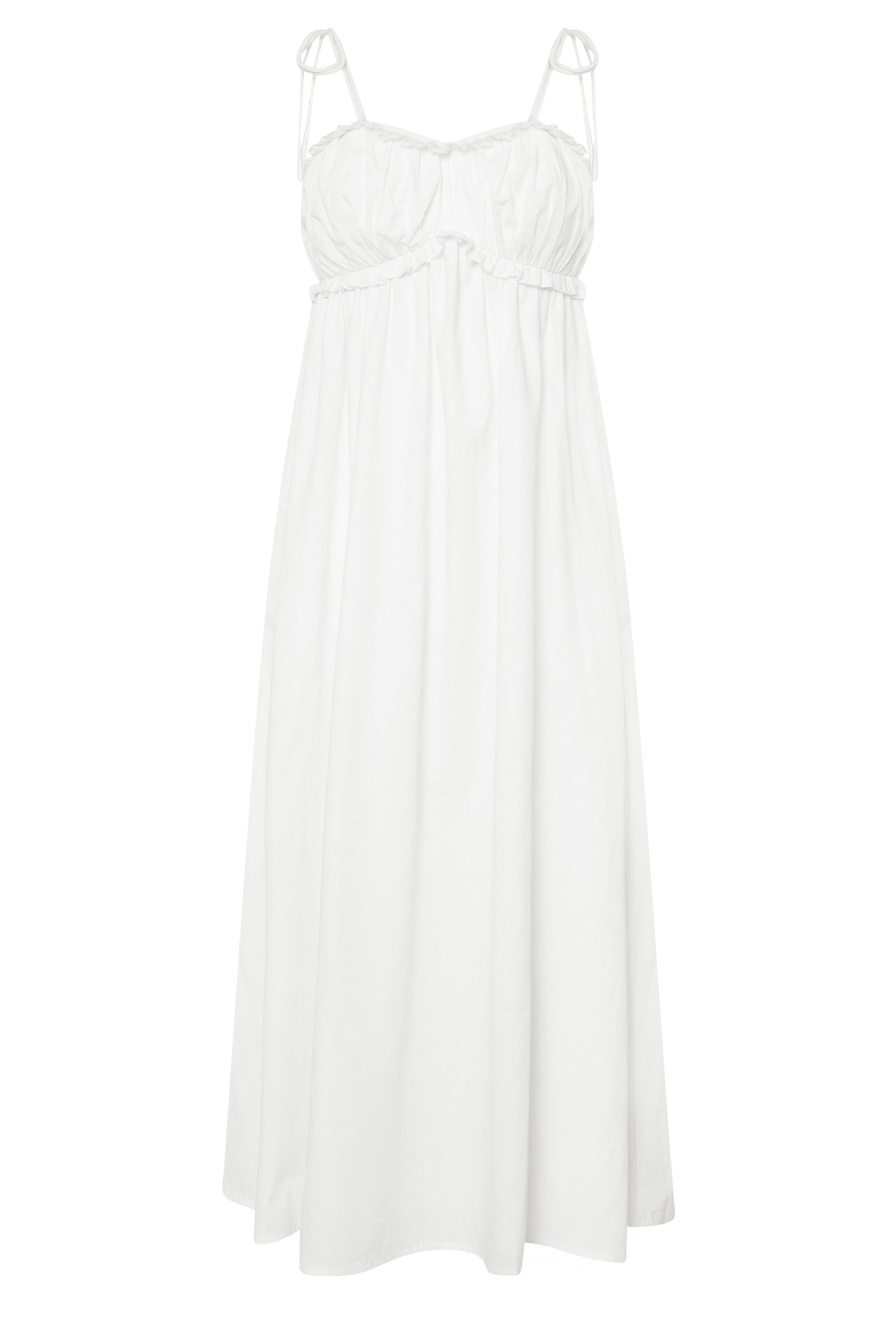 PixieGirl Petite Women's White Cotton Frill Bust Tie Dress | PixieGirl 6