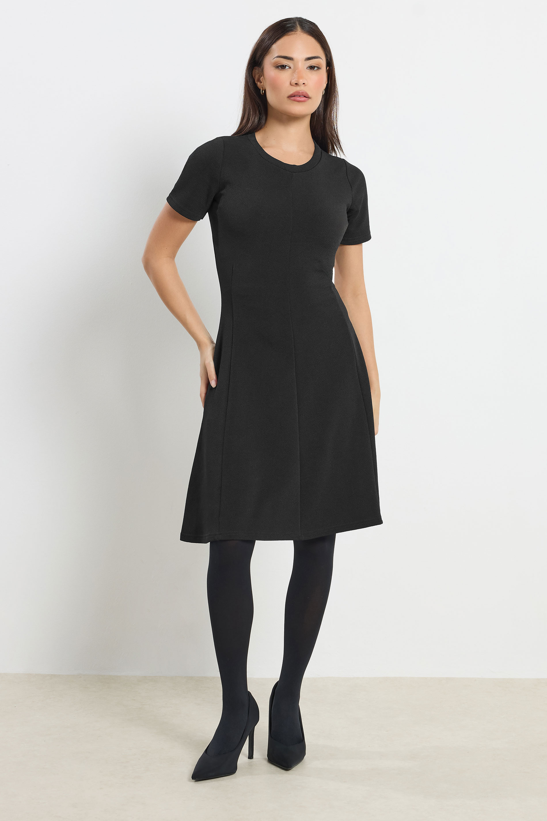 PixieGirl Petite Women's Black Textured Mini Dress | PixieGirl 1